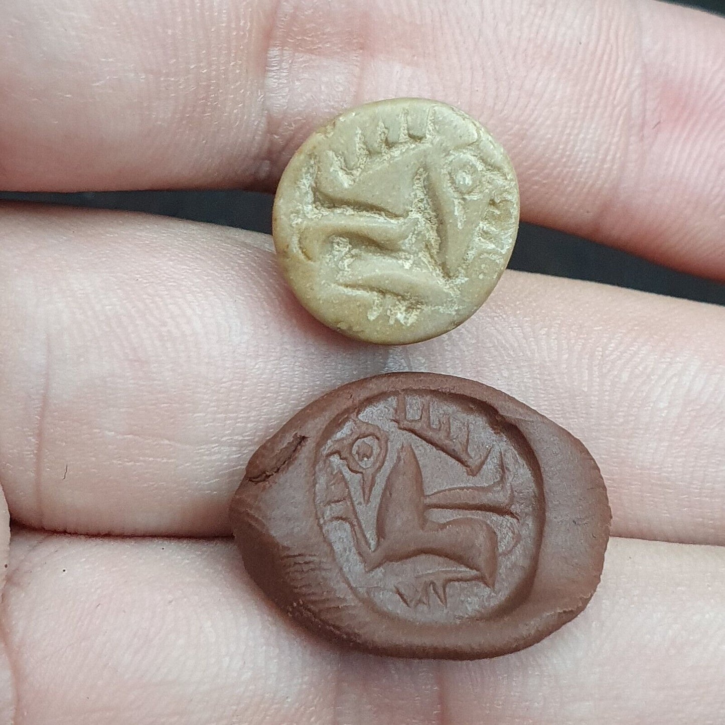 Lot 4 Alter Siegelstempel mit gravierter Steinperle, antikes achämenidisches Babylon, Sasanian