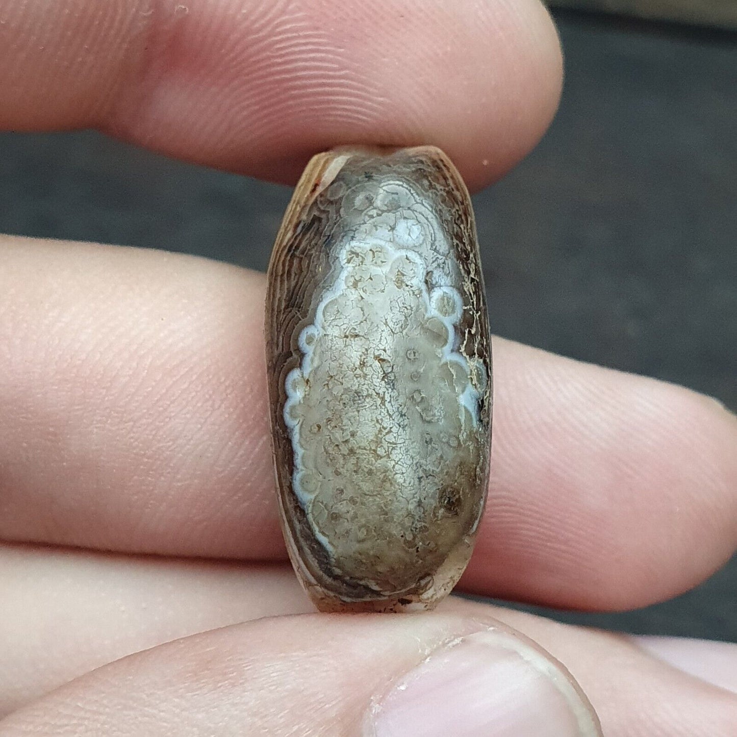 Lot 3 alte seltene Himalaya-Indo-Achatperlen, 2000+ Jahre alt