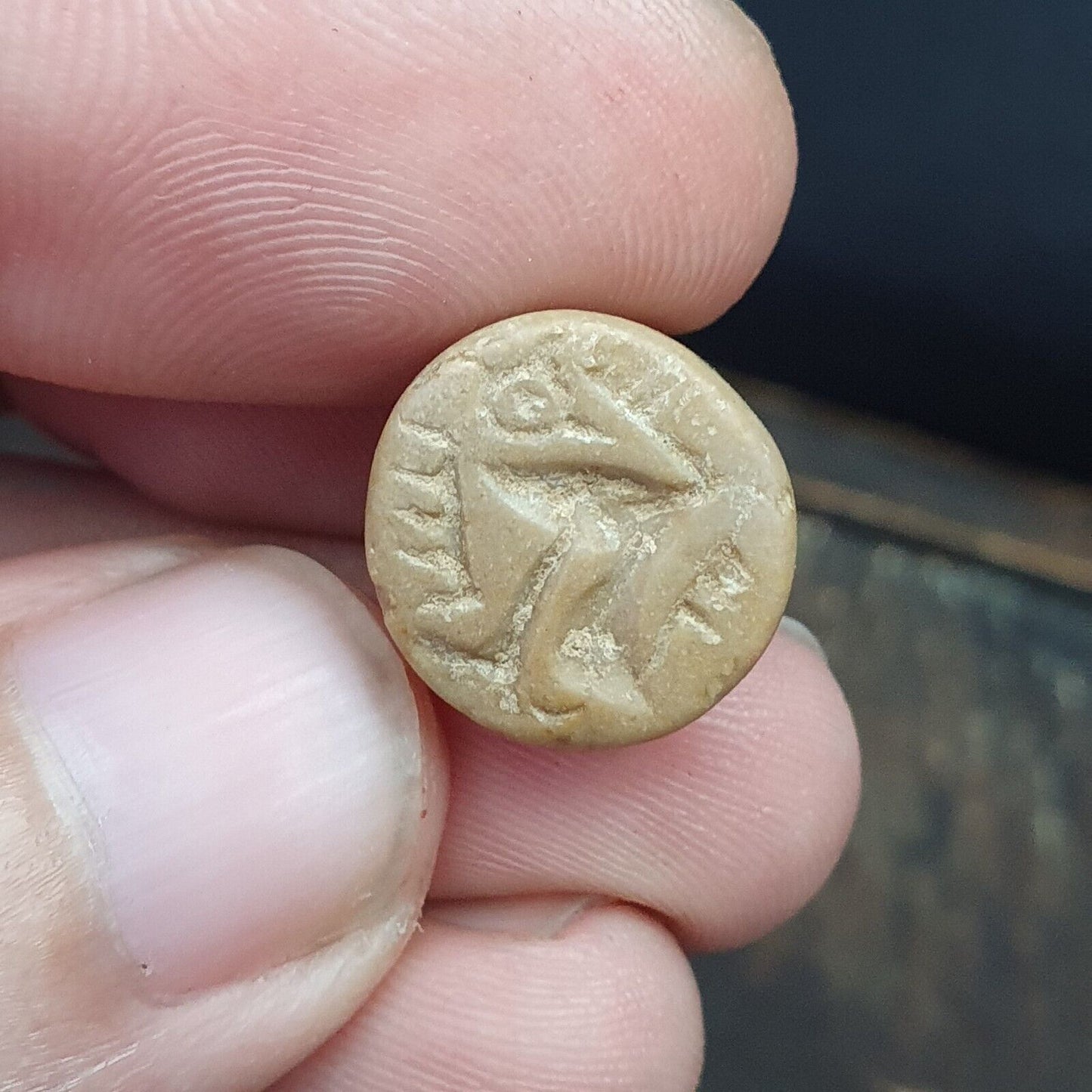 Lot 4 Alter Siegelstempel mit gravierter Steinperle, antikes achämenidisches Babylon, Sasanian