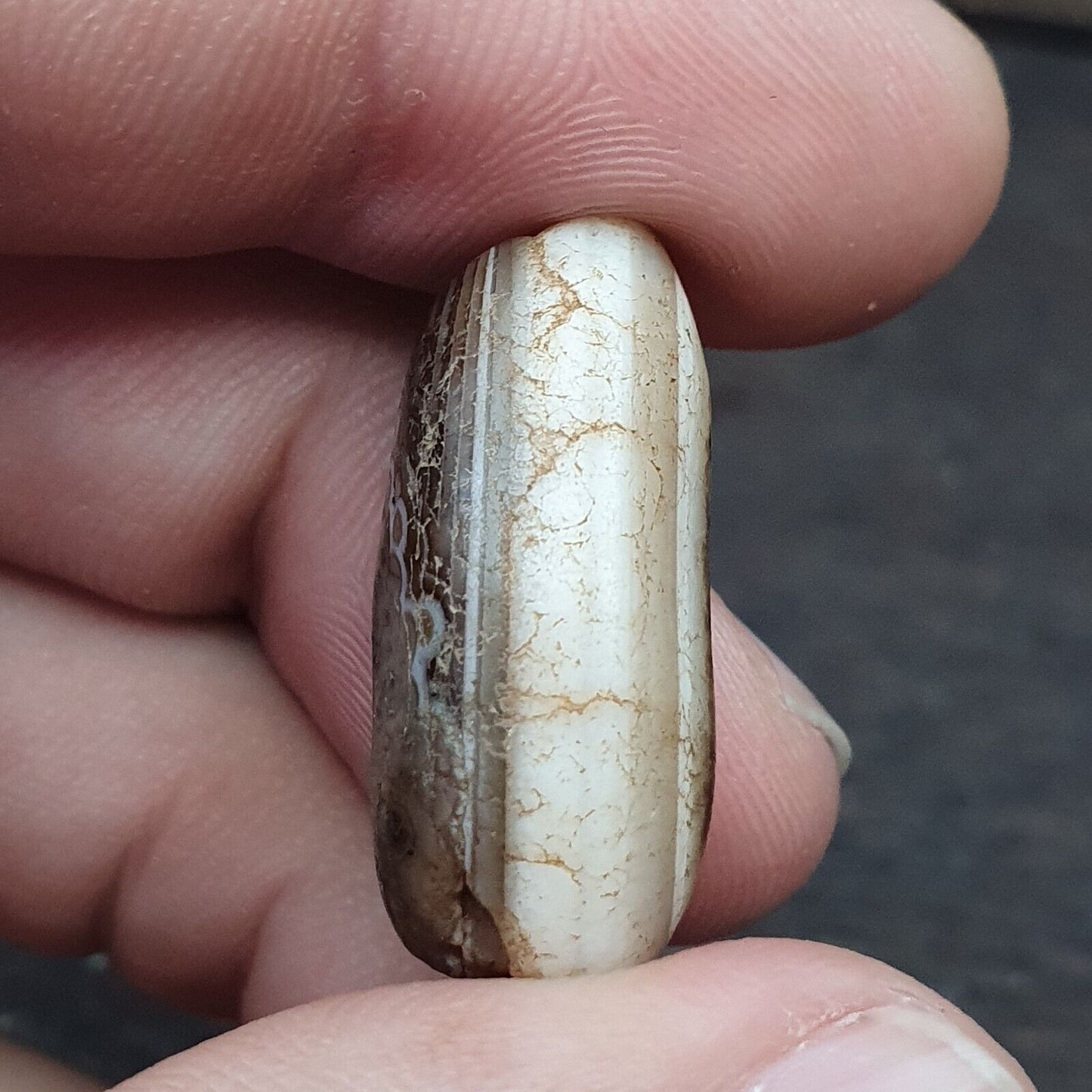 Lot 3 alte seltene Himalaya-Indo-Achatperlen, 2000+ Jahre alt
