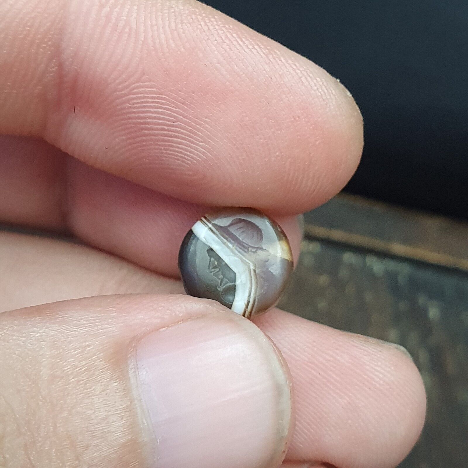 Lot 4 Old Seal Stamp Engraved Stone Bead Ancient Achaemenid Babylon Sasanian