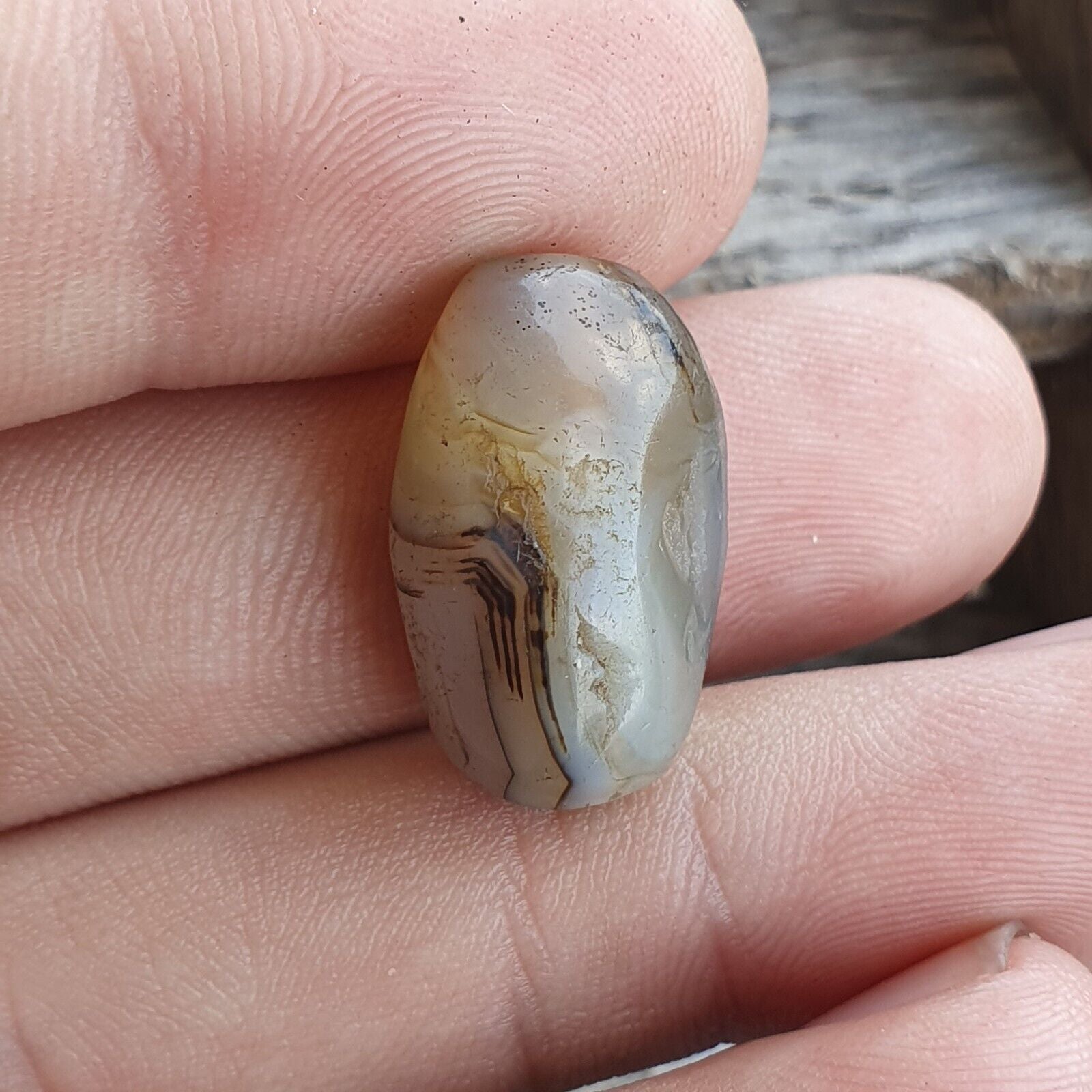 Ancient Khorasan Antique eye agate stone Bead Amulet From Pakistan
