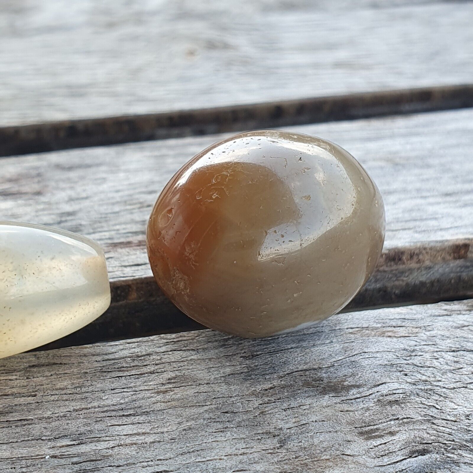 Lot of 3 Antique Ancient INDO Tibetan Himalayan Eye Agate stone Bead Amulet  #19