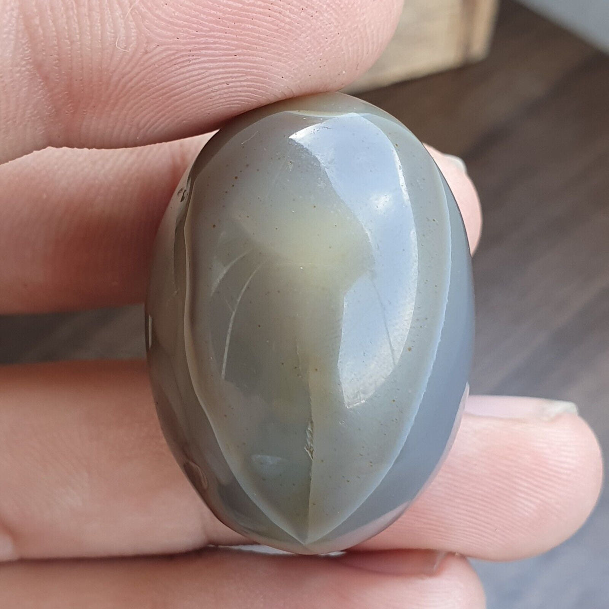 Antiker tibetischer Achat, antikes, seltenes Muster, Achatstein, Perlenamulett Nr. 12