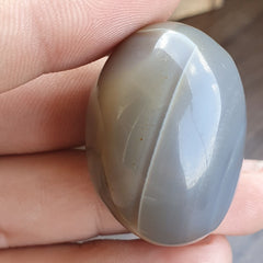 Antiker tibetischer Achat, antikes, seltenes Muster, Achatstein, Perlenamulett Nr. 12