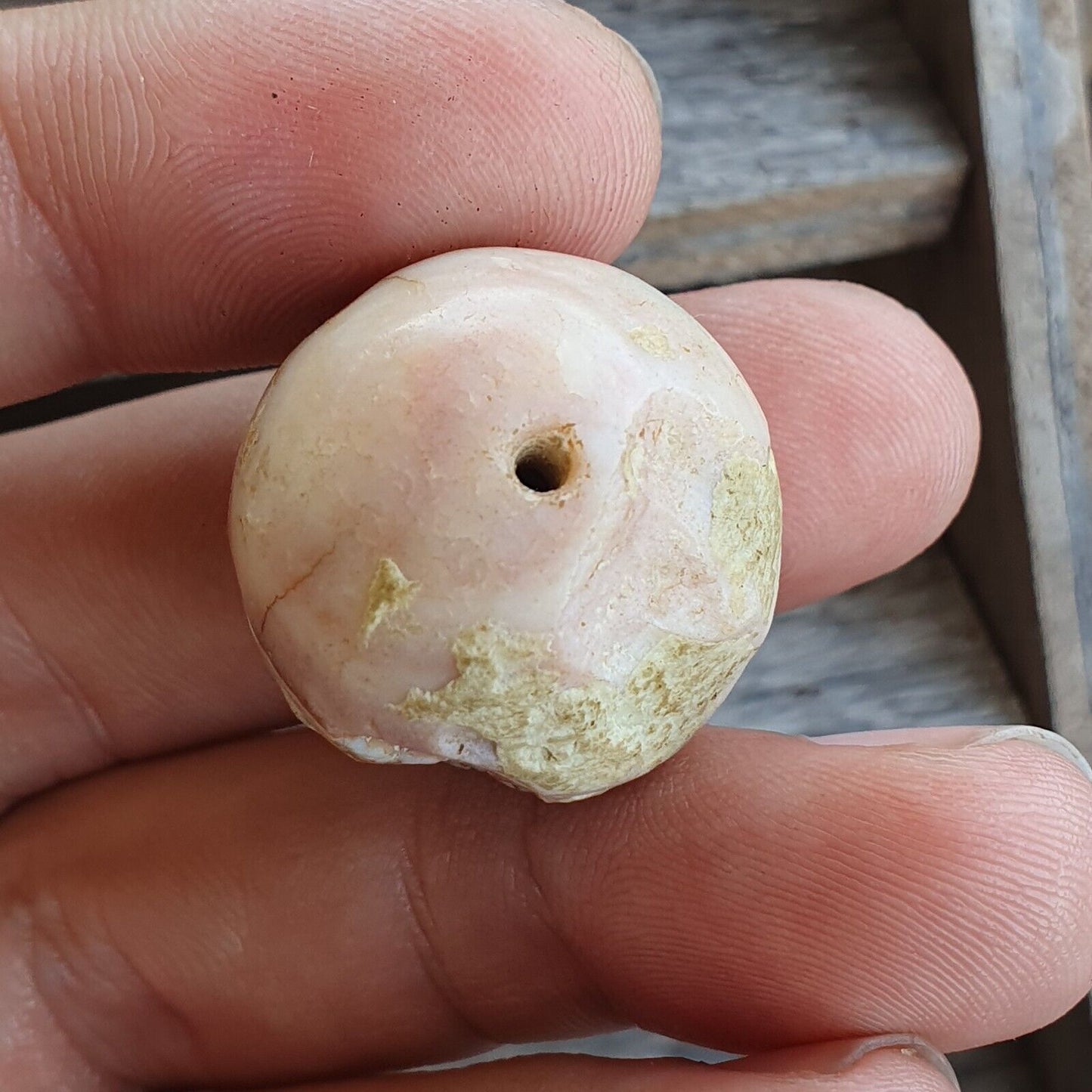 Antikes Khorasan Antik Auge Achat Stein Perlenamulett #10