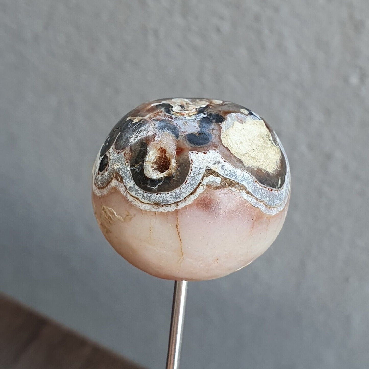 Antikes Khorasan Antik Auge Achat Stein Perlenamulett #10