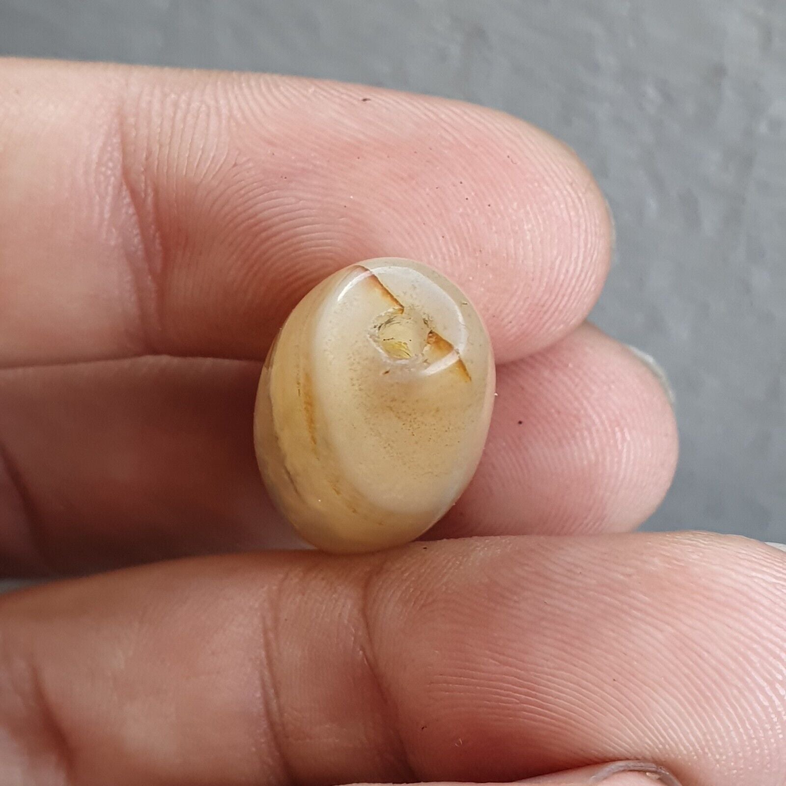 Lot of 3 Antique Ancient INDO Tibetan Himalayan Eye Agate stone Bead Amulet  #19