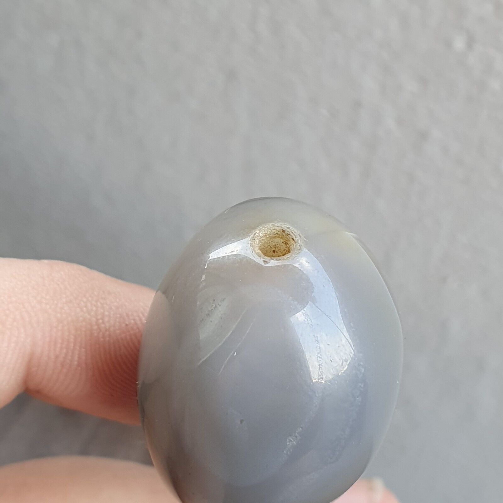Antiker tibetischer Achat, antikes, seltenes Muster, Achatstein, Perlenamulett Nr. 12