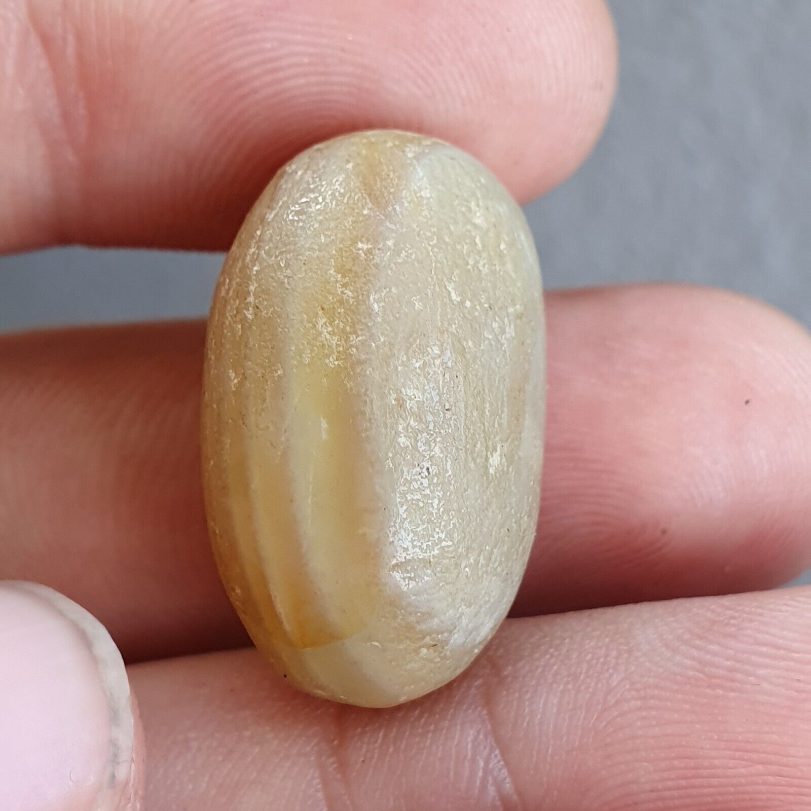 Lot of 3 Antique Ancient INDO Tibetan Himalayan Eye Agate stone Bead Amulet  #19