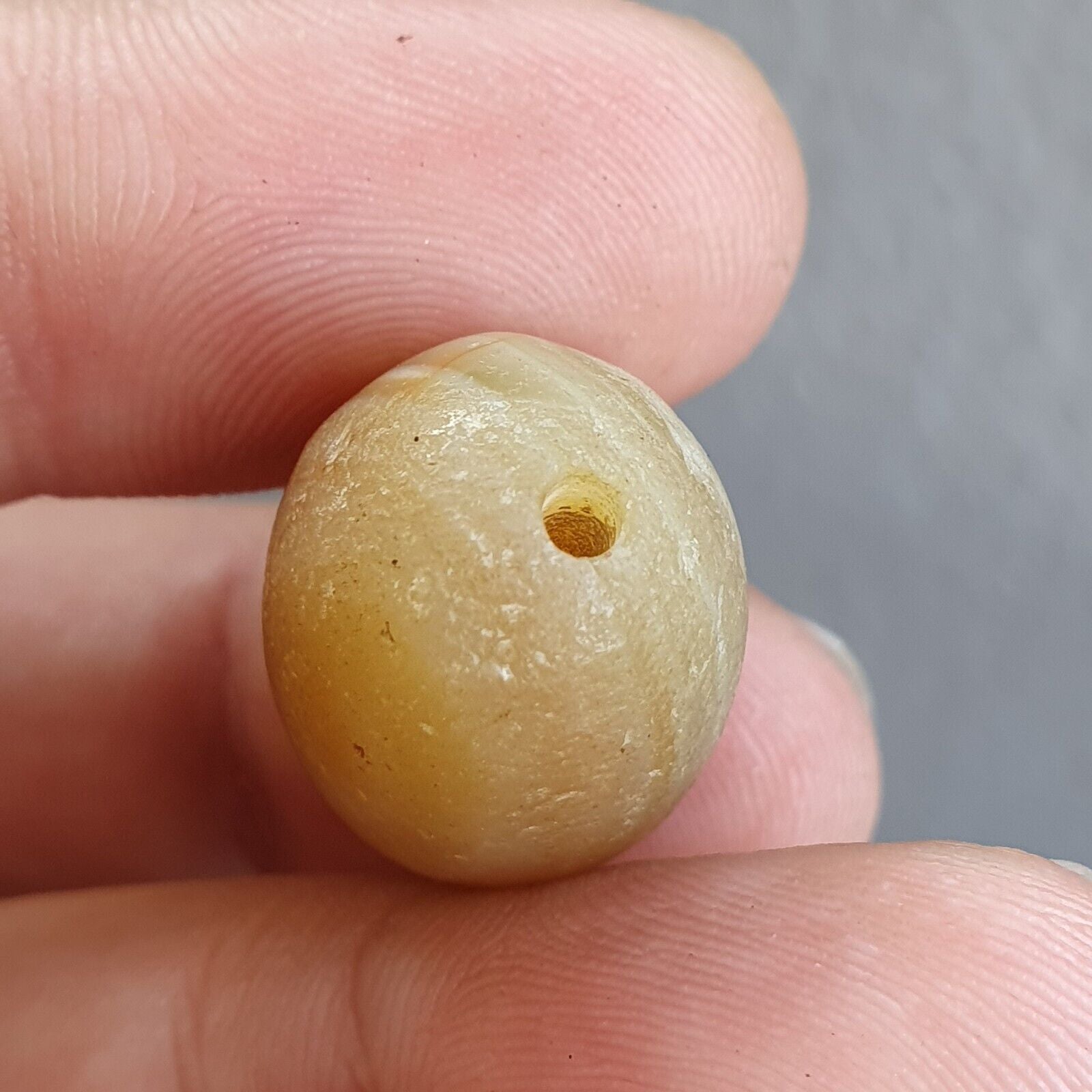 Lot of 3 Antique Ancient INDO Tibetan Himalayan Eye Agate stone Bead Amulet  #19