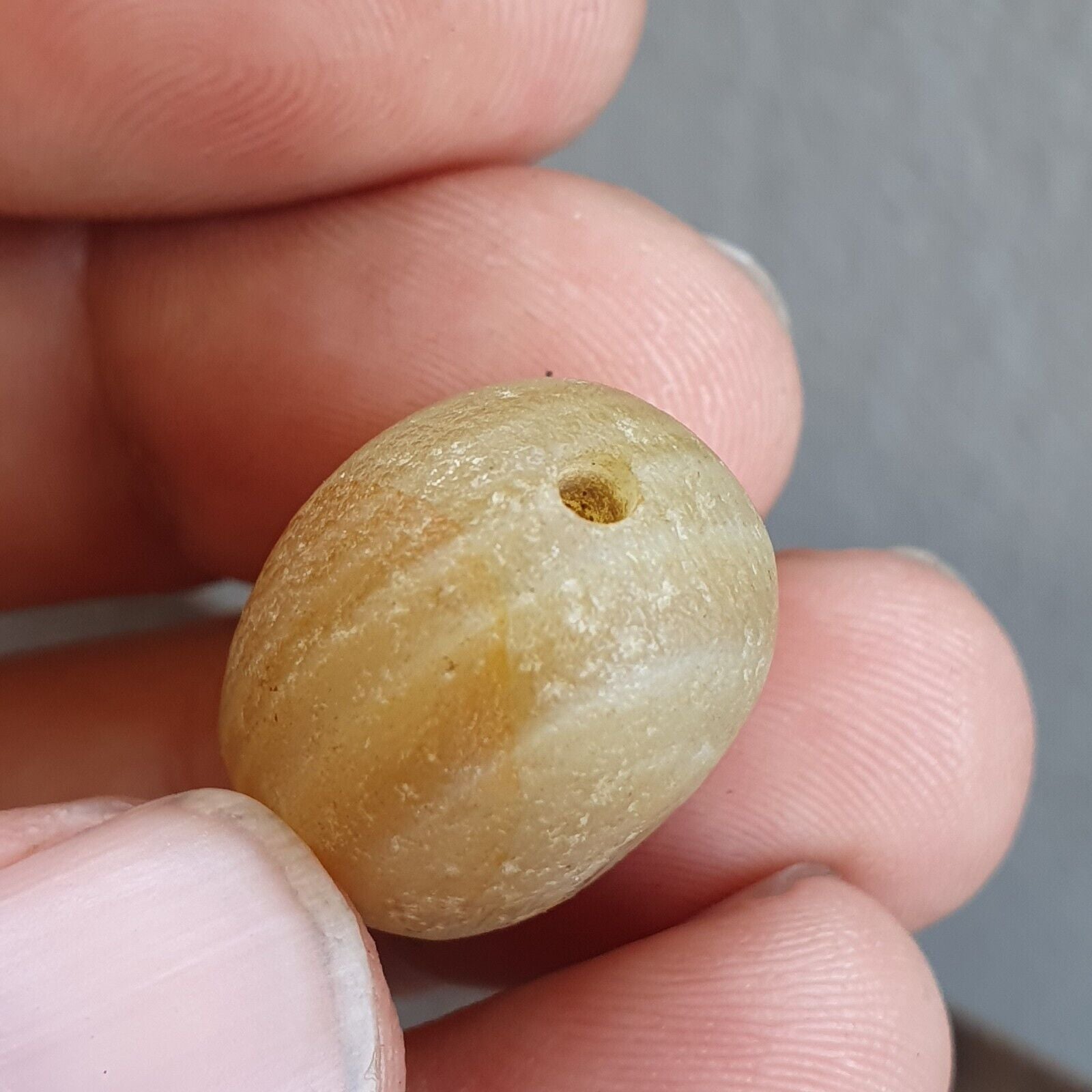 Lot of 3 Antique Ancient INDO Tibetan Himalayan Eye Agate stone Bead Amulet  #19