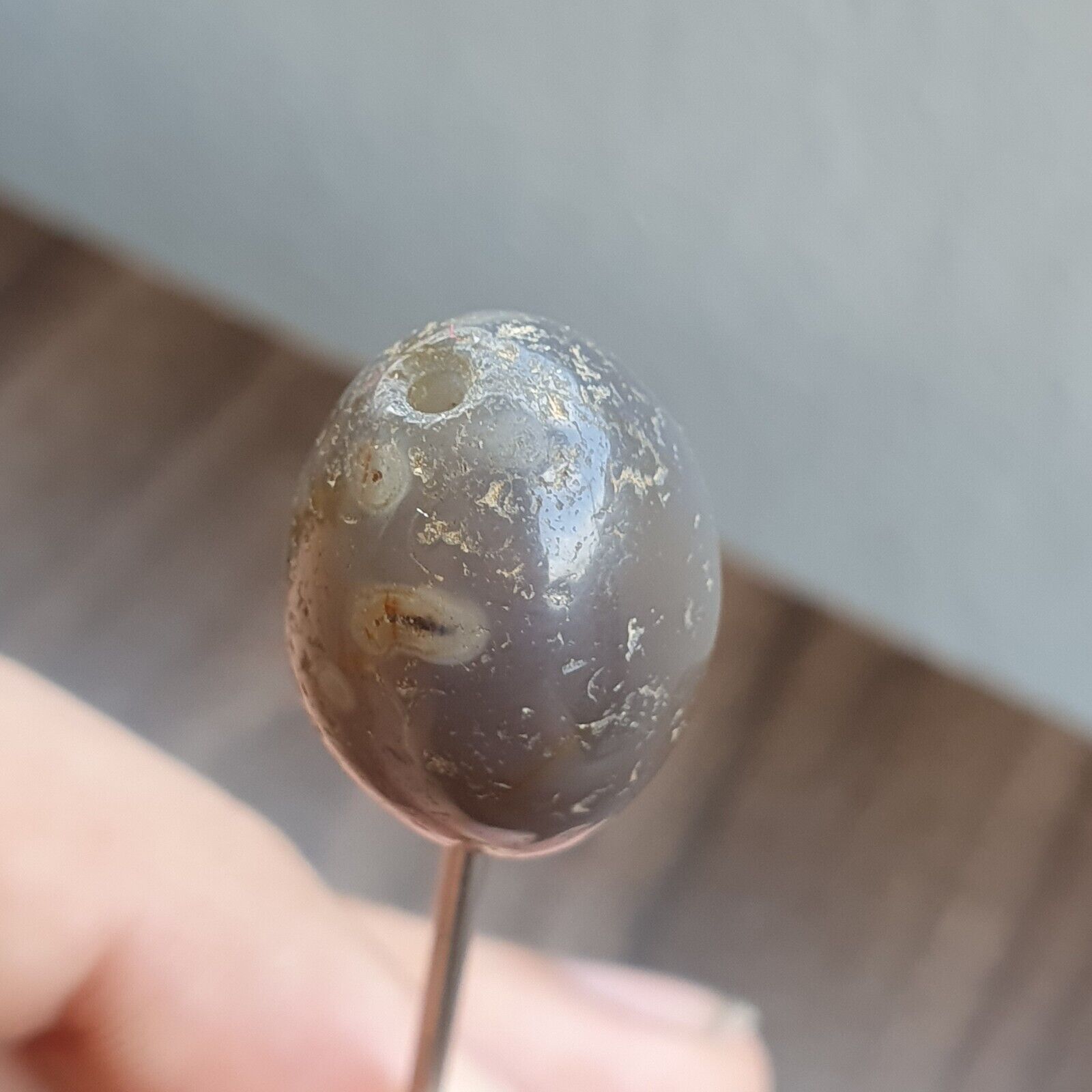 Antique Ancient INDO Himalaya Agate stone Bead Amulet 1000+ Years Old #13