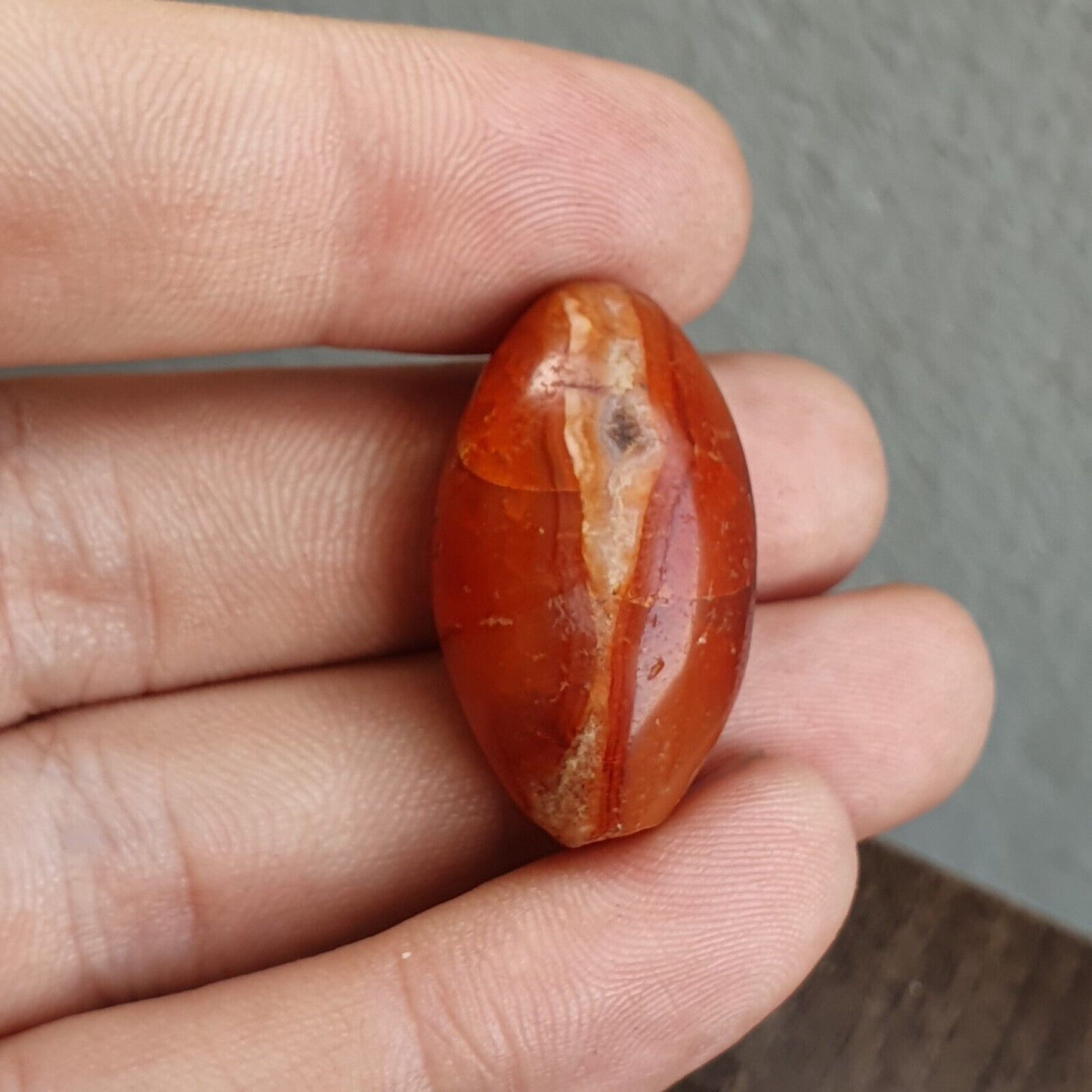 Antiker roter Achat, antikes Augen-Achat-Stein, Perlenamulett Nr. 11