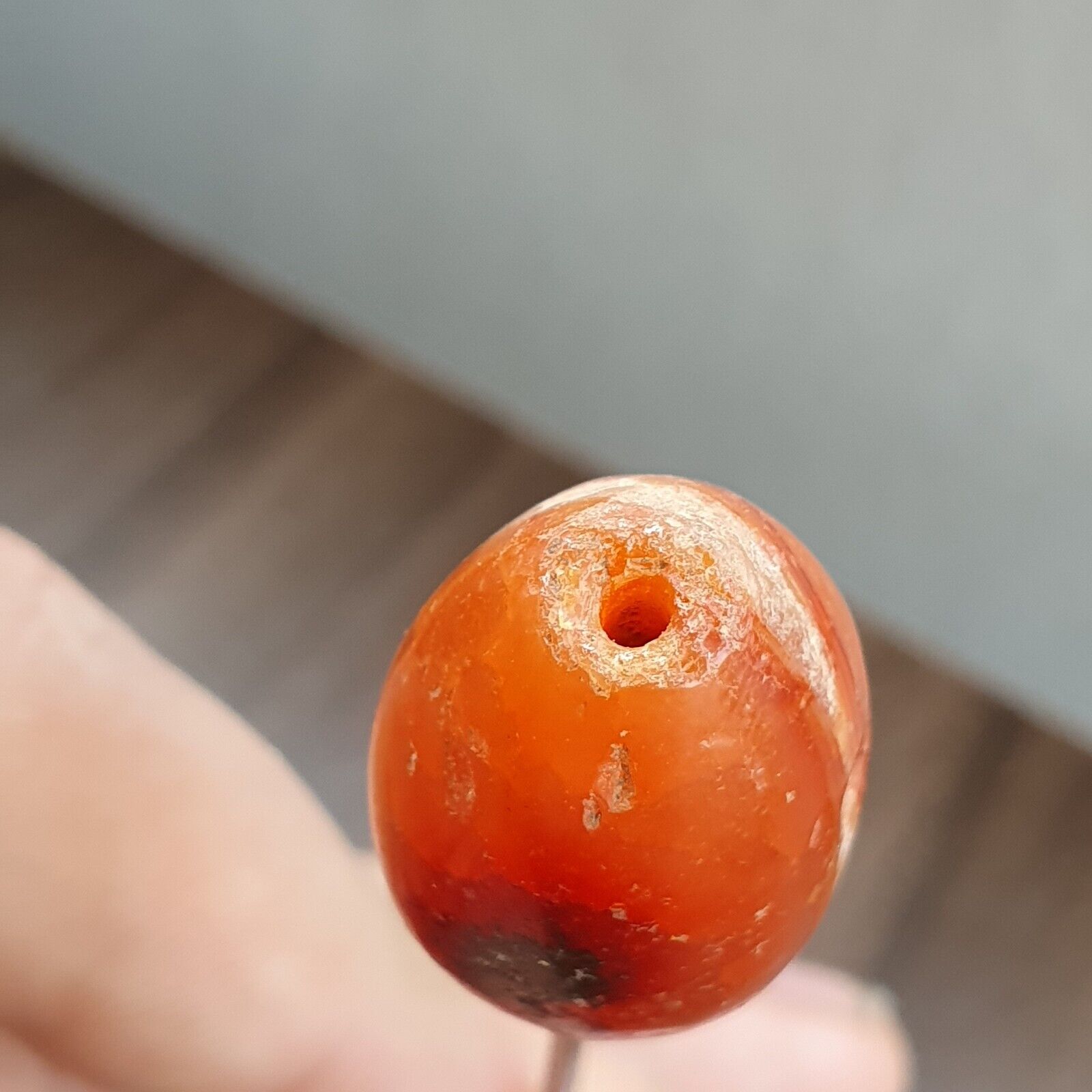 Ancient Red Agate  Antique eye agate stone Bead Amulet #11