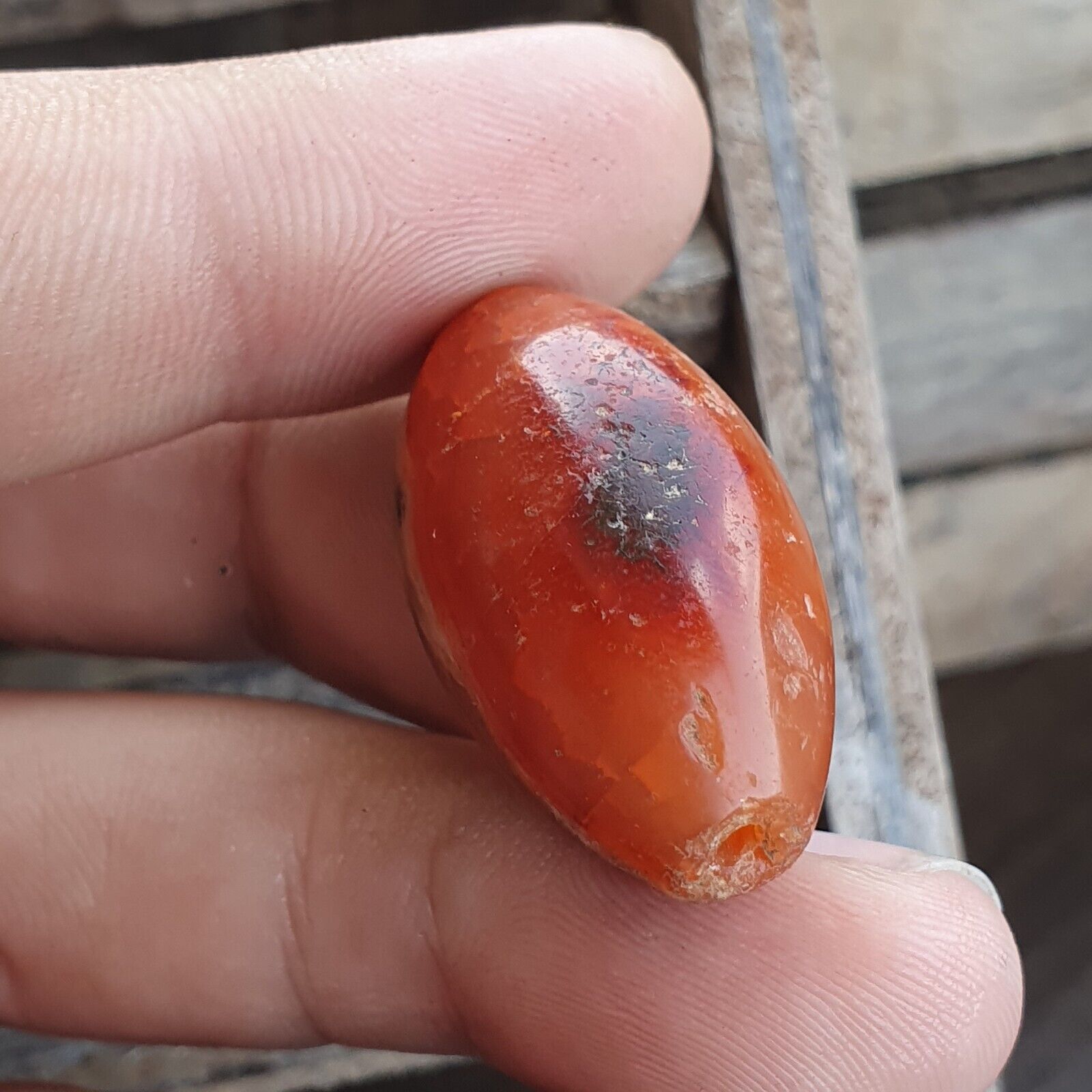 Ancient Red Agate  Antique eye agate stone Bead Amulet #11