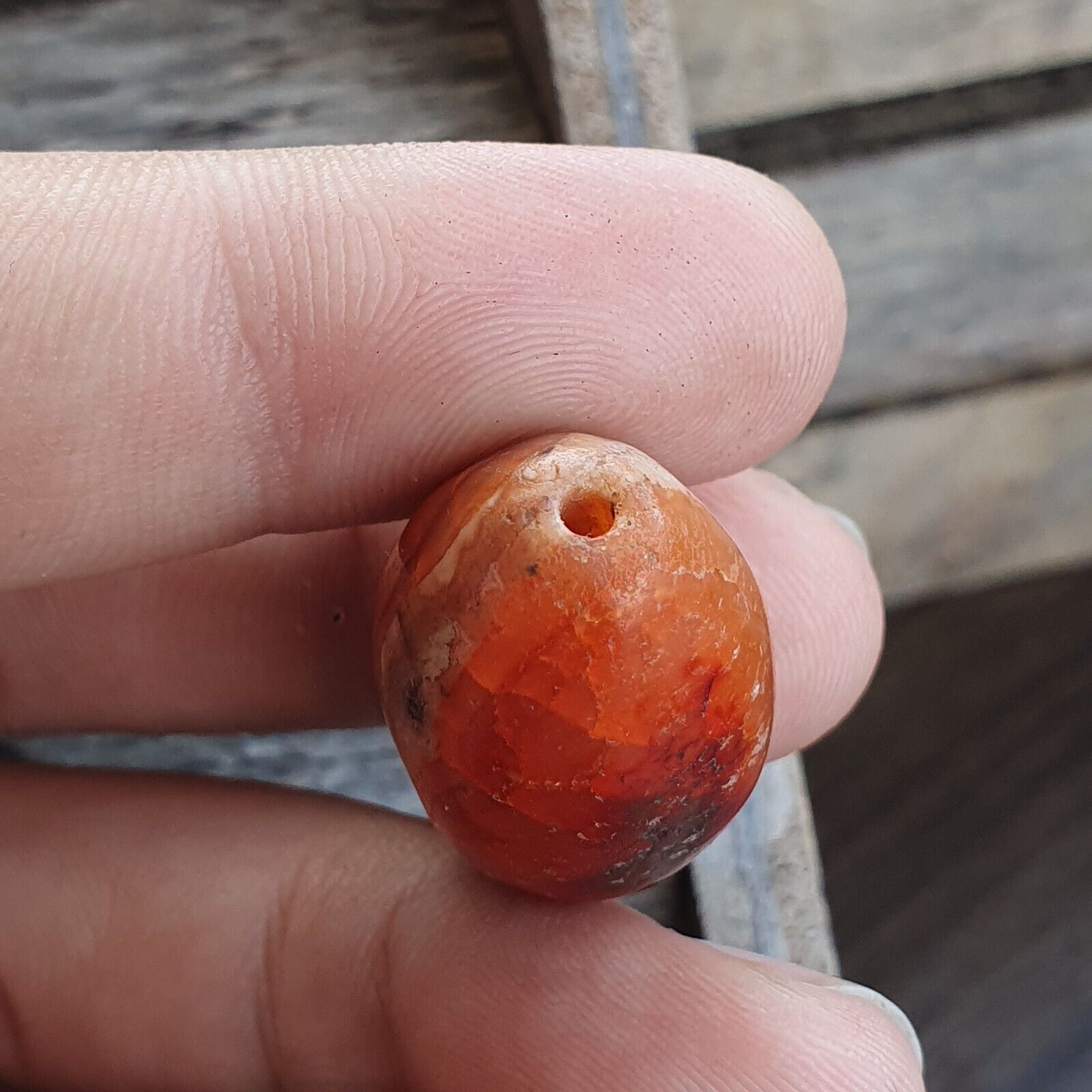 Ancient Red Agate  Antique eye agate stone Bead Amulet #11