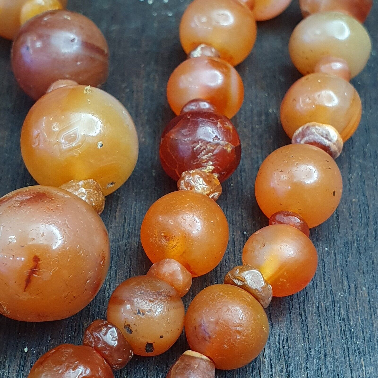 Lot Of Old Ancient Persian Carnelian Beads Agate Jewelry 1000+ years Old