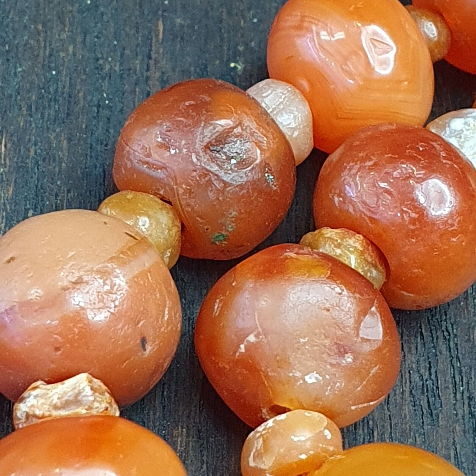 Lot Of Old Ancient Persian Carnelian Beads Agate Jewelry 1000+ years Old