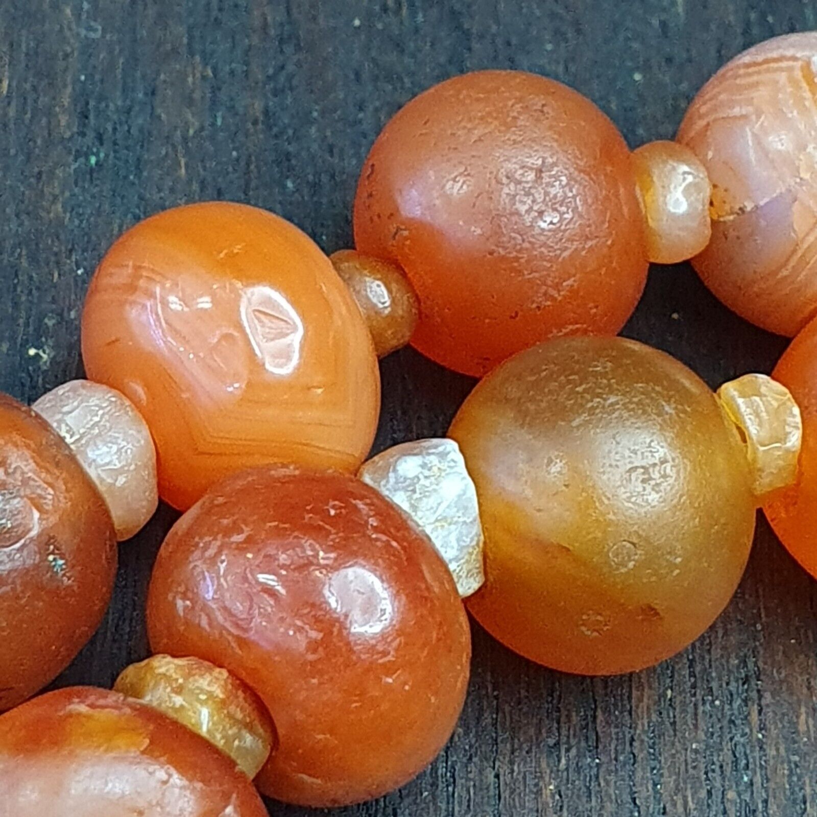 Lot Of Old Ancient Persian Carnelian Beads Agate Jewelry 1000+ years Old