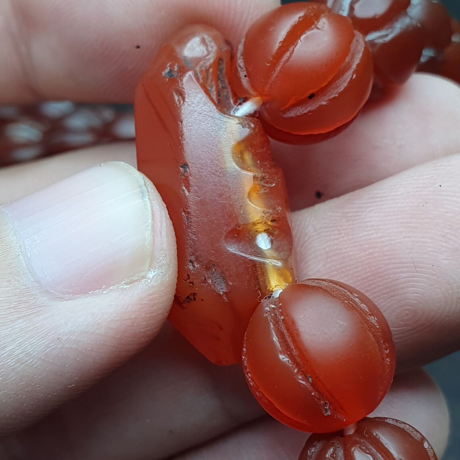 Vintage old beads antique Indo Tibetan Himalayan Tibetan carnelian necklace