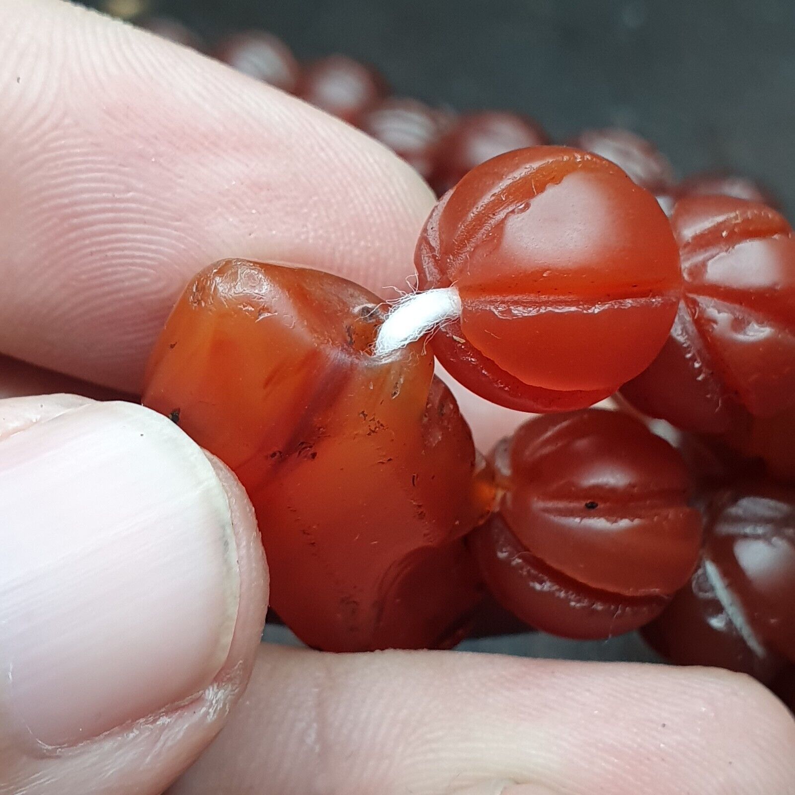 Vintage old beads antique Indo Tibetan Himalayan Tibetan carnelian necklace
