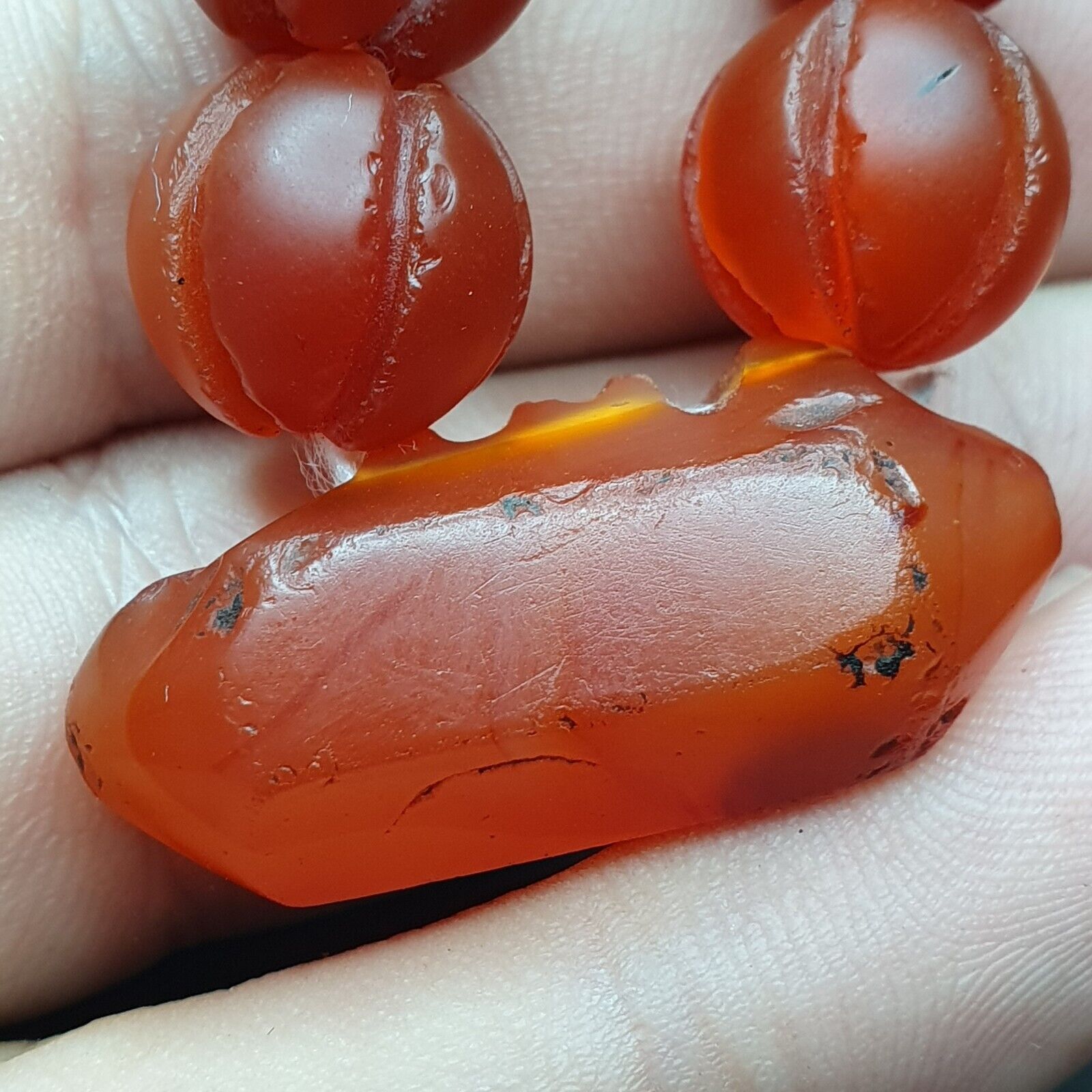 Vintage old beads antique Indo Tibetan Himalayan Tibetan carnelian necklace