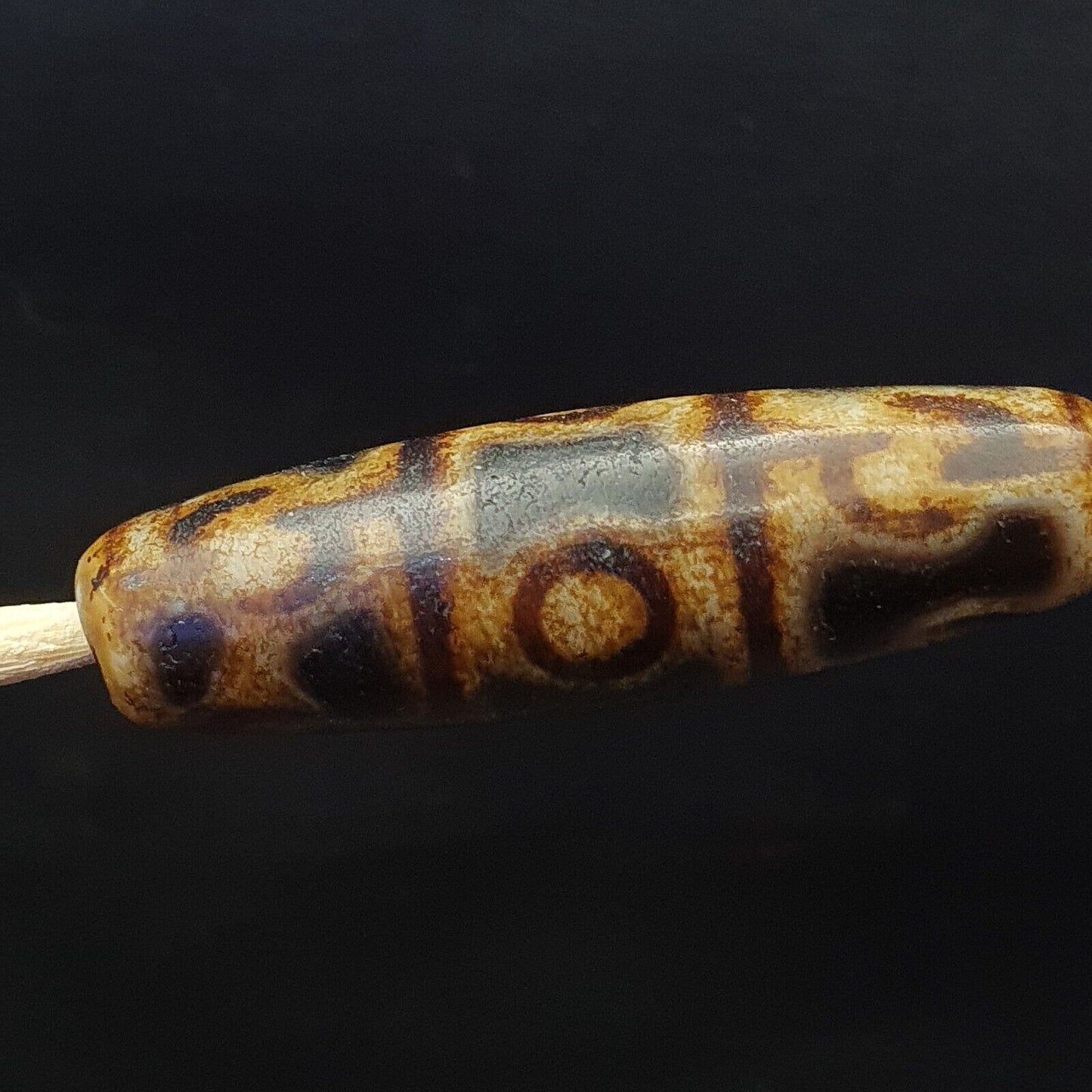 老式舊喜馬拉雅印度西藏罕見眼睛圖案眼睛天珠護身符珠