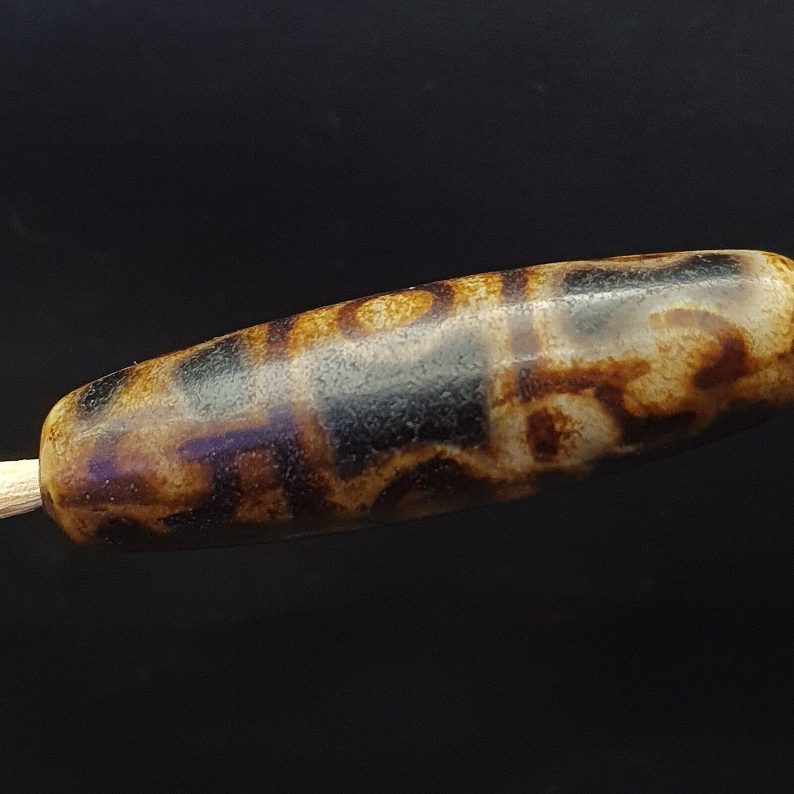 Vintage OLD Himalayan Indo Tibetan rare EYE Patterns eyes Dzi Amulet Beads