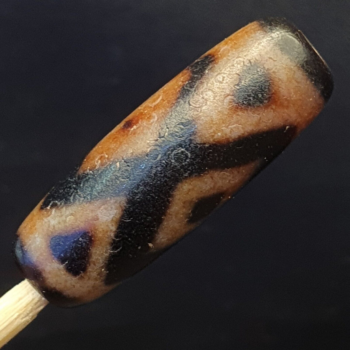 老式舊喜馬拉雅印度西藏罕見窗戶圖案眼睛天珠護身符珠