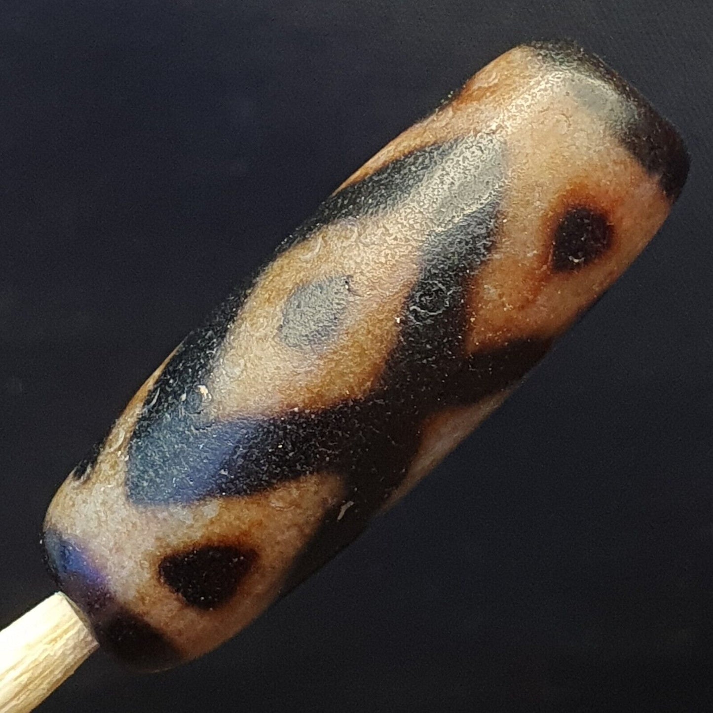 老式舊喜馬拉雅印度西藏罕見窗戶圖案眼睛天珠護身符珠