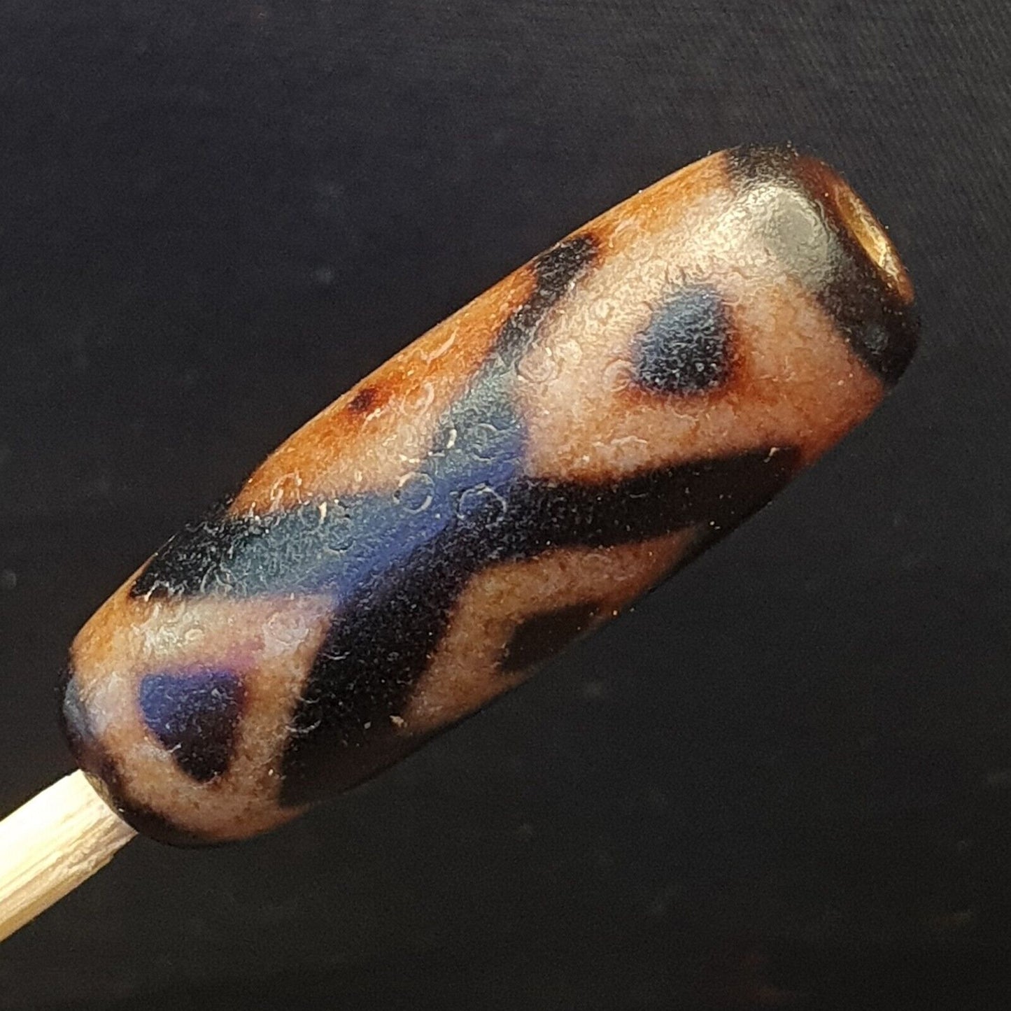 老式舊喜馬拉雅印度西藏罕見窗戶圖案眼睛天珠護身符珠