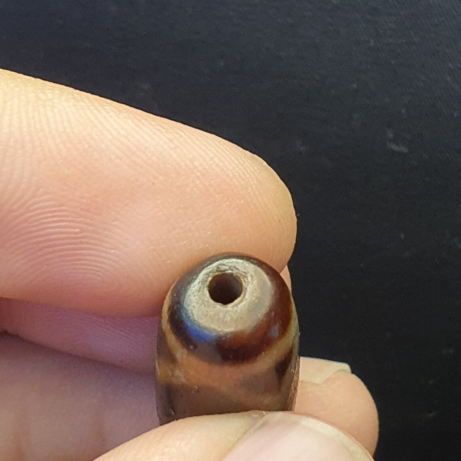Vintage OLD Himalayan Indo Tibetan rare WINDOW Patterns eye Dzi Amulet Beads