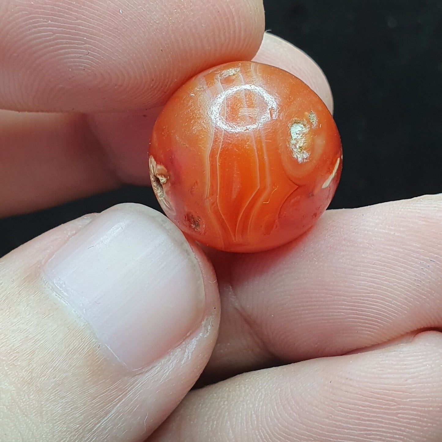 ALTE SELTENE PERSISCHE SASSANIA-Augenperle aus KARNEOL-ACHAT