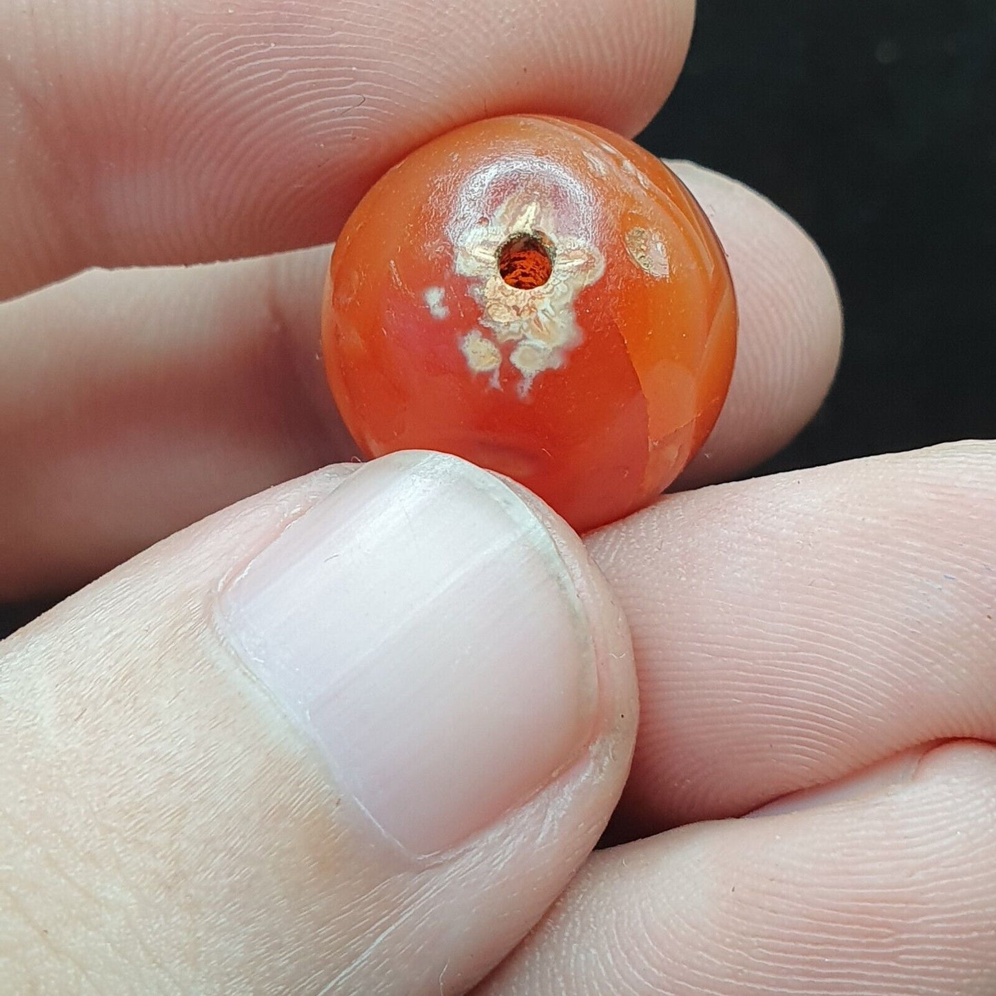 ALTE SELTENE PERSISCHE SASSANIA-Augenperle aus KARNEOL-ACHAT
