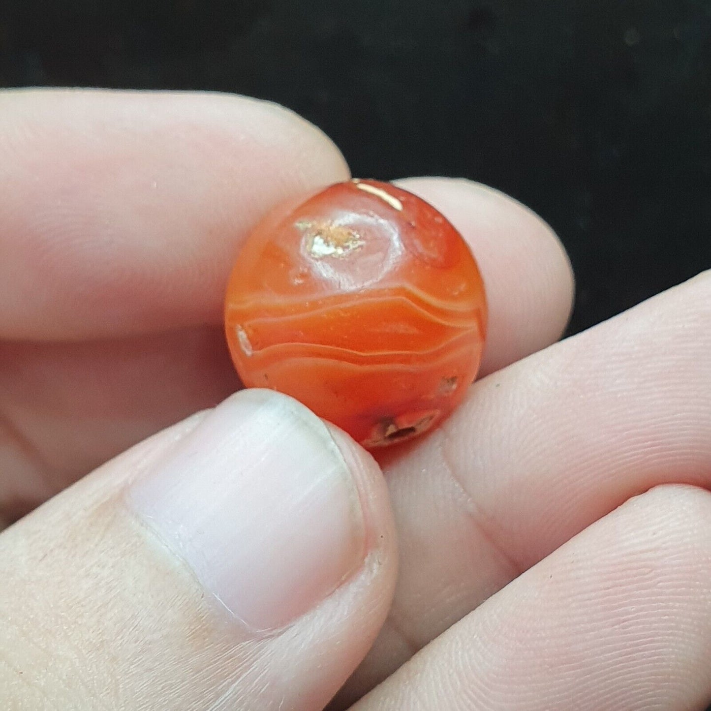 ALTE SELTENE PERSISCHE SASSANIA-Augenperle aus KARNEOL-ACHAT