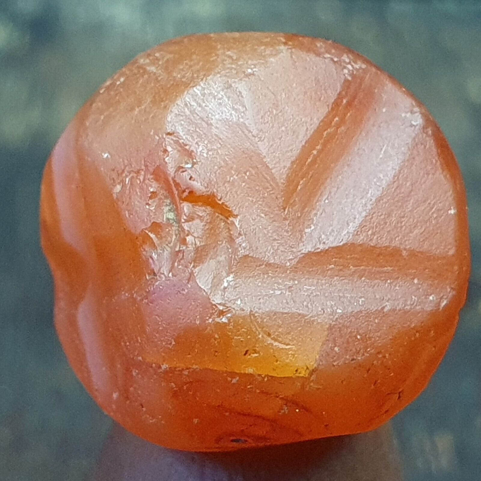 Genuine Ancient Agate Stamp Seal Intaglio Signet,Sassanian Engraved Pendant Bead