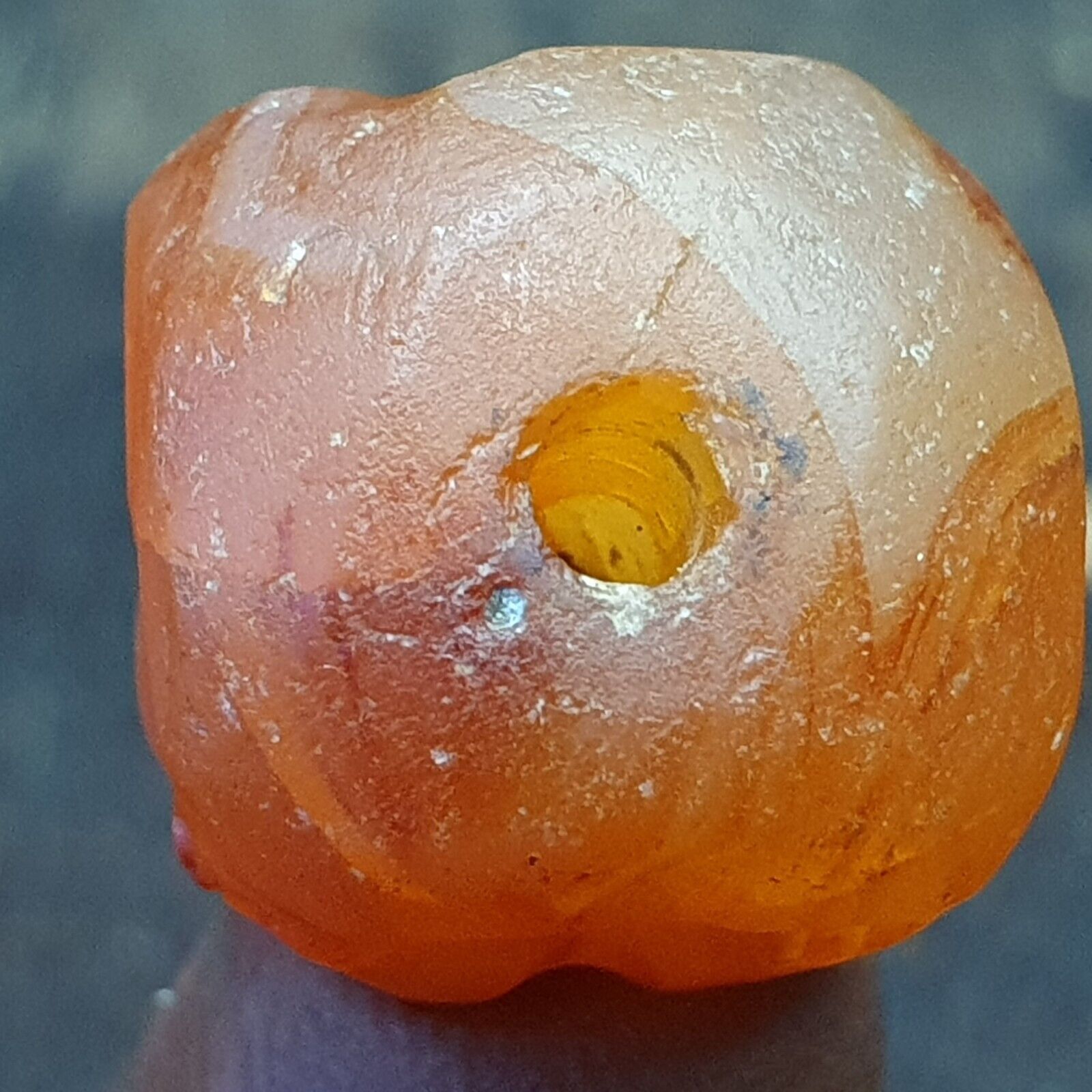 Genuine Ancient Agate Stamp Seal Intaglio Signet,Sassanian Engraved Pendant Bead