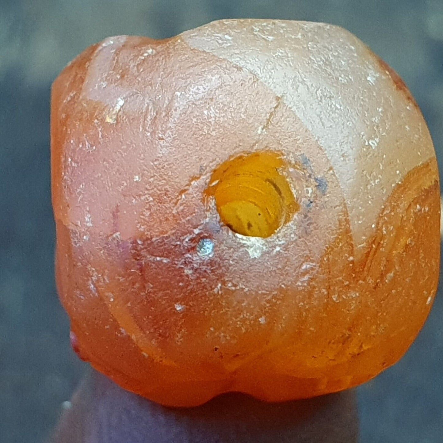 Echtes antikes Achat-Stempelsiegel-Intaglio-Siegel, sassanidische gravierte Anhängerperle