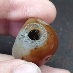 Genuine Ancient Agate Stamp Seal Intaglio Signet,Sassanian Engraved Pendant Bead