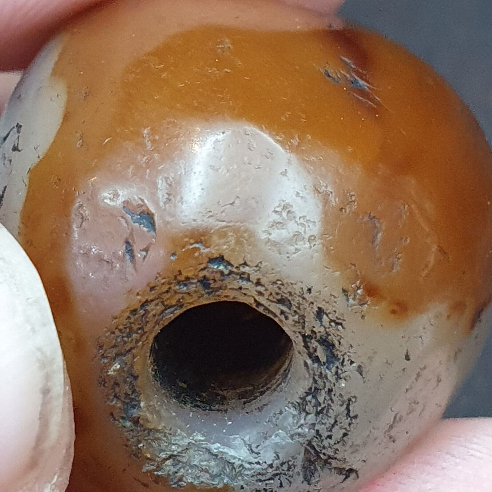 Genuine Ancient Agate Stamp Seal Intaglio Signet,Sassanian Engraved Pendant Bead