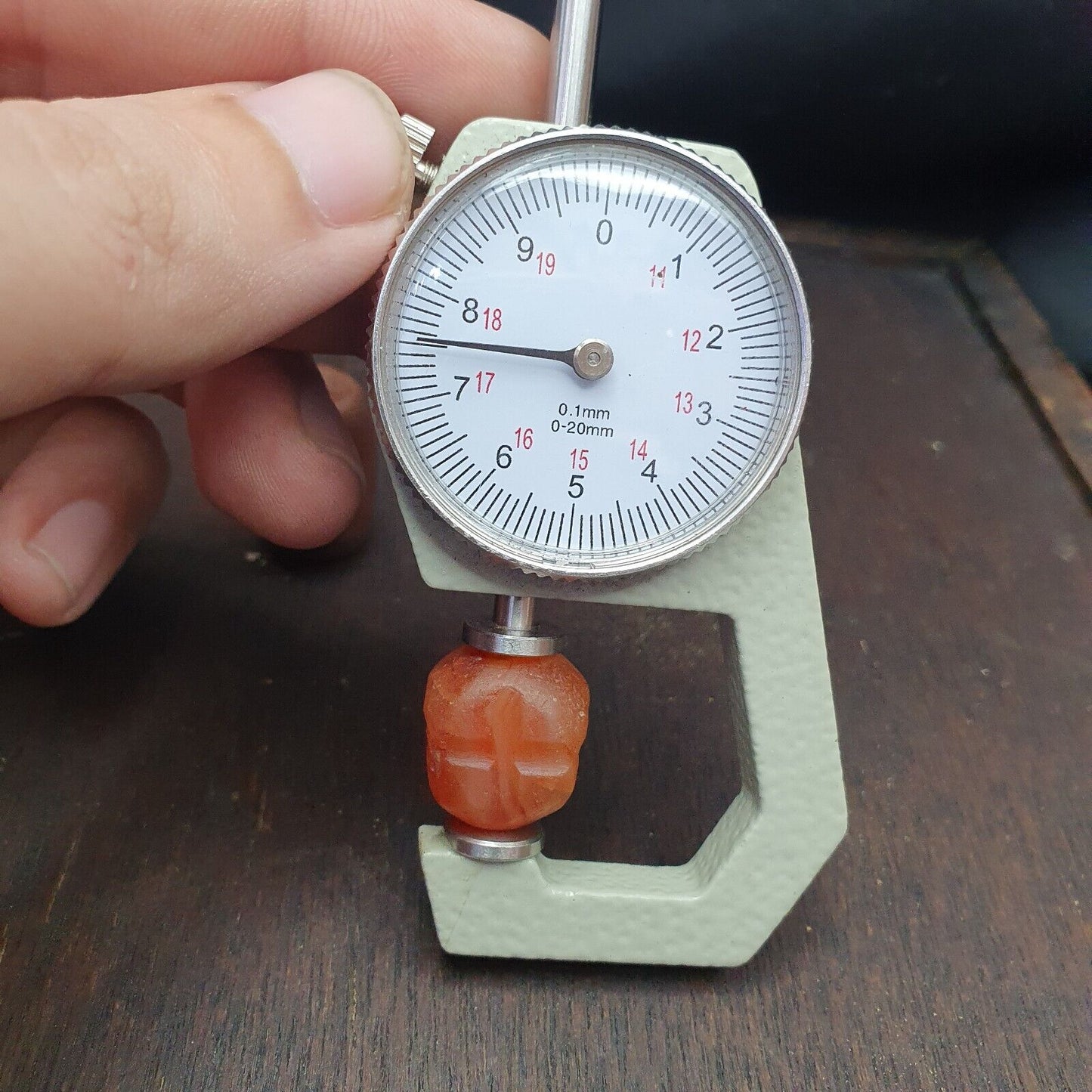 Echtes antikes Achat-Stempelsiegel-Intaglio-Siegel, sassanidische gravierte Anhängerperle