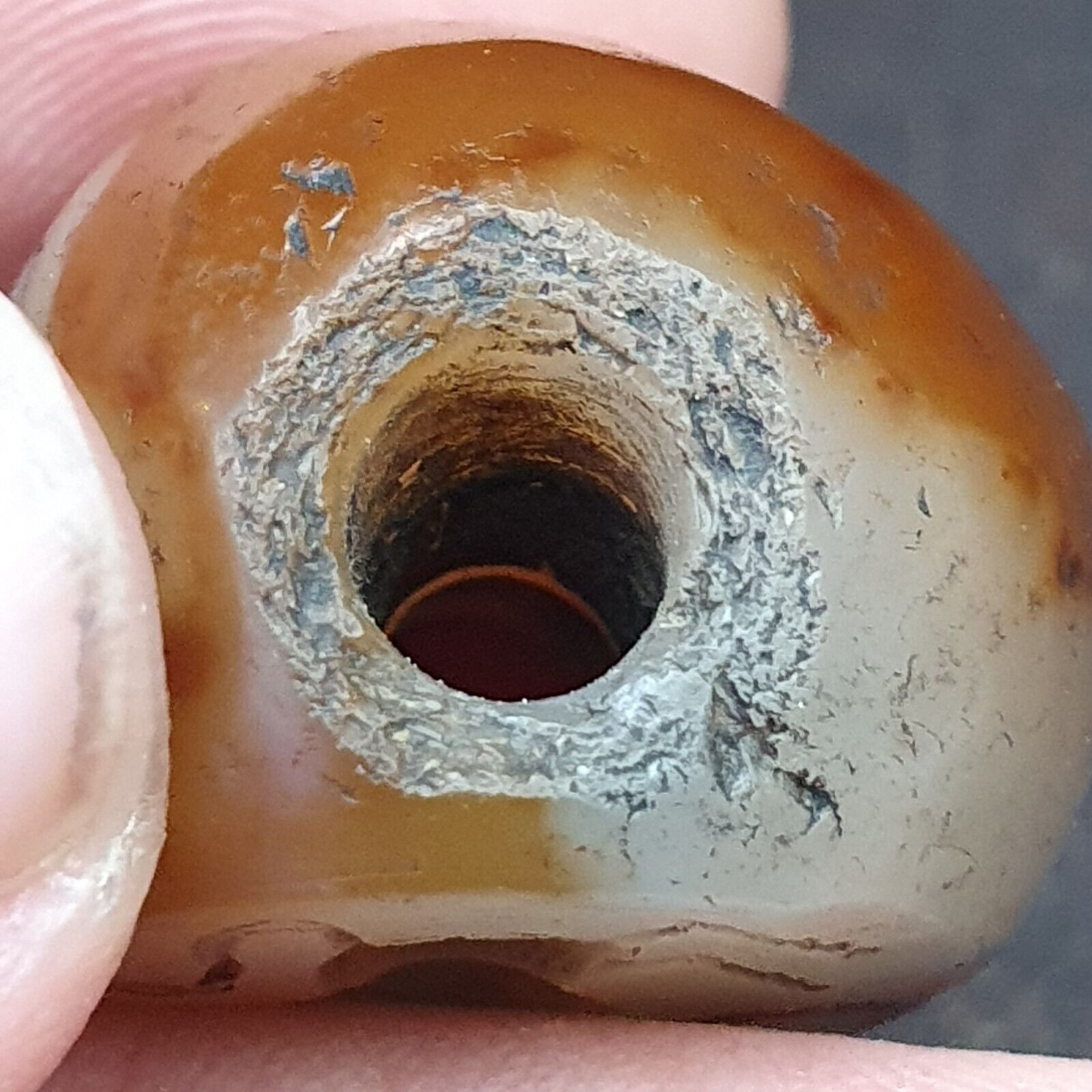 Genuine Ancient Agate Stamp Seal Intaglio Signet,Sassanian Engraved Pendant Bead