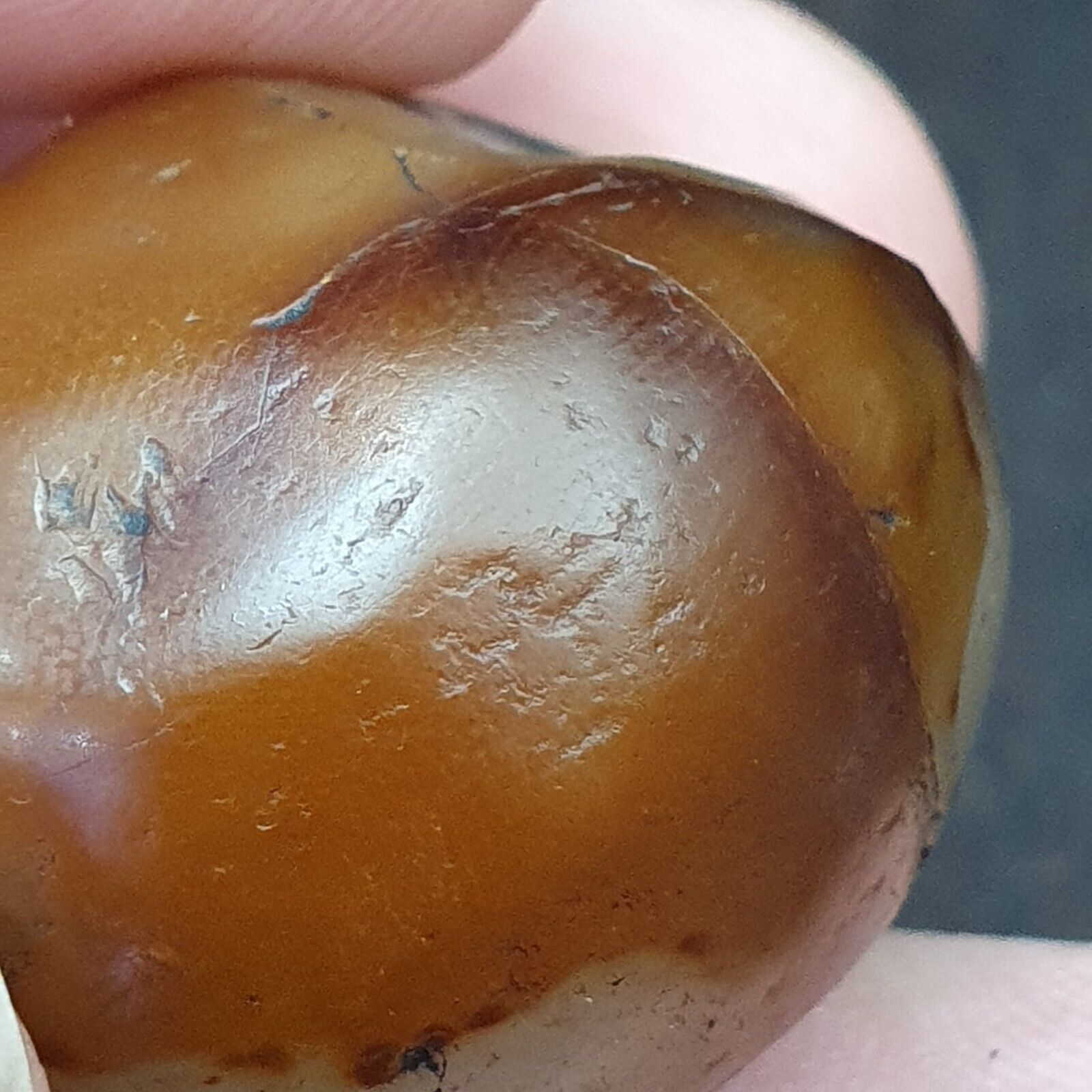 Genuine Ancient Agate Stamp Seal Intaglio Signet,Sassanian Engraved Pendant Bead