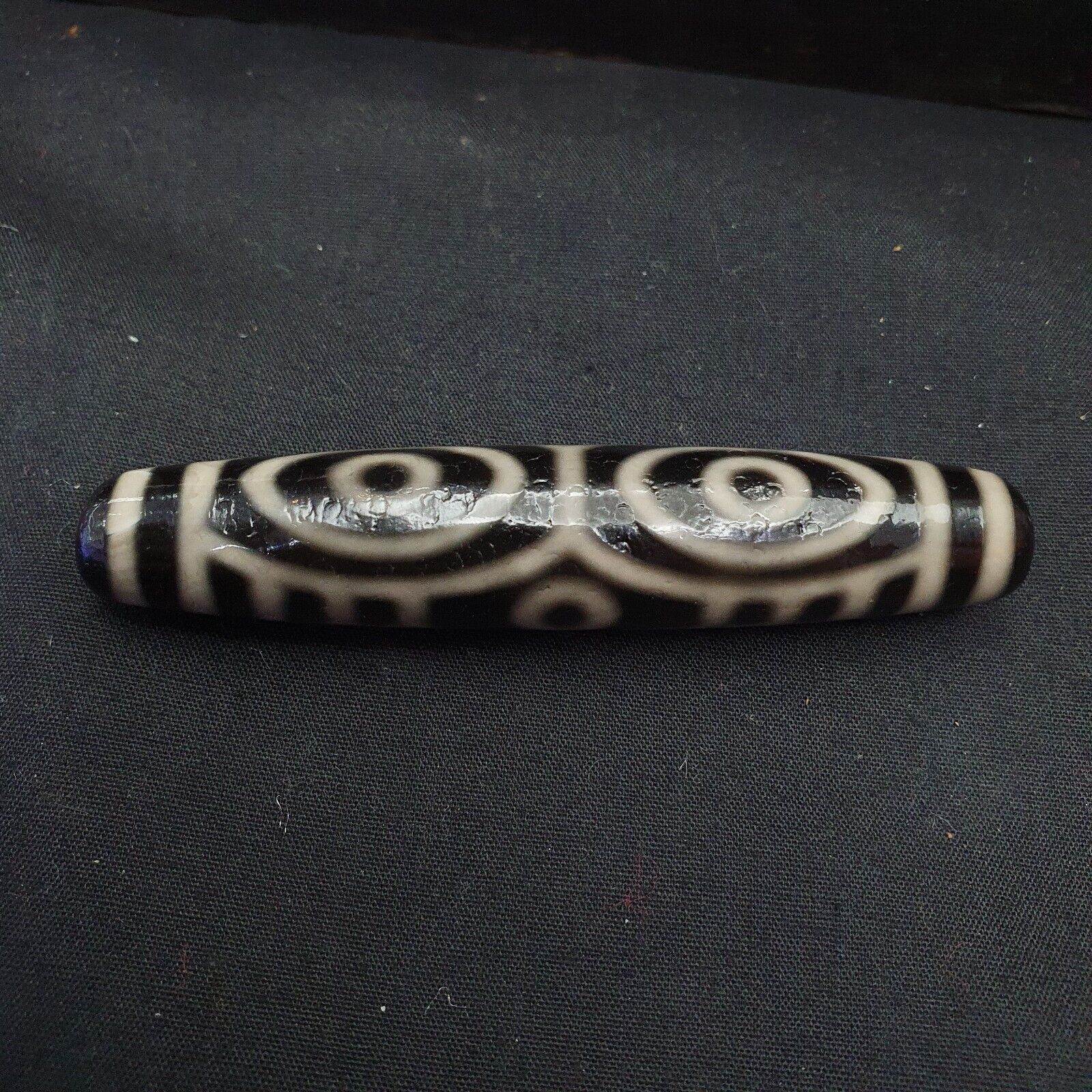 Tibetan 6 eyes dzi bead old amulet pure rare Pattern Tibet SIX eyed gzi pendant