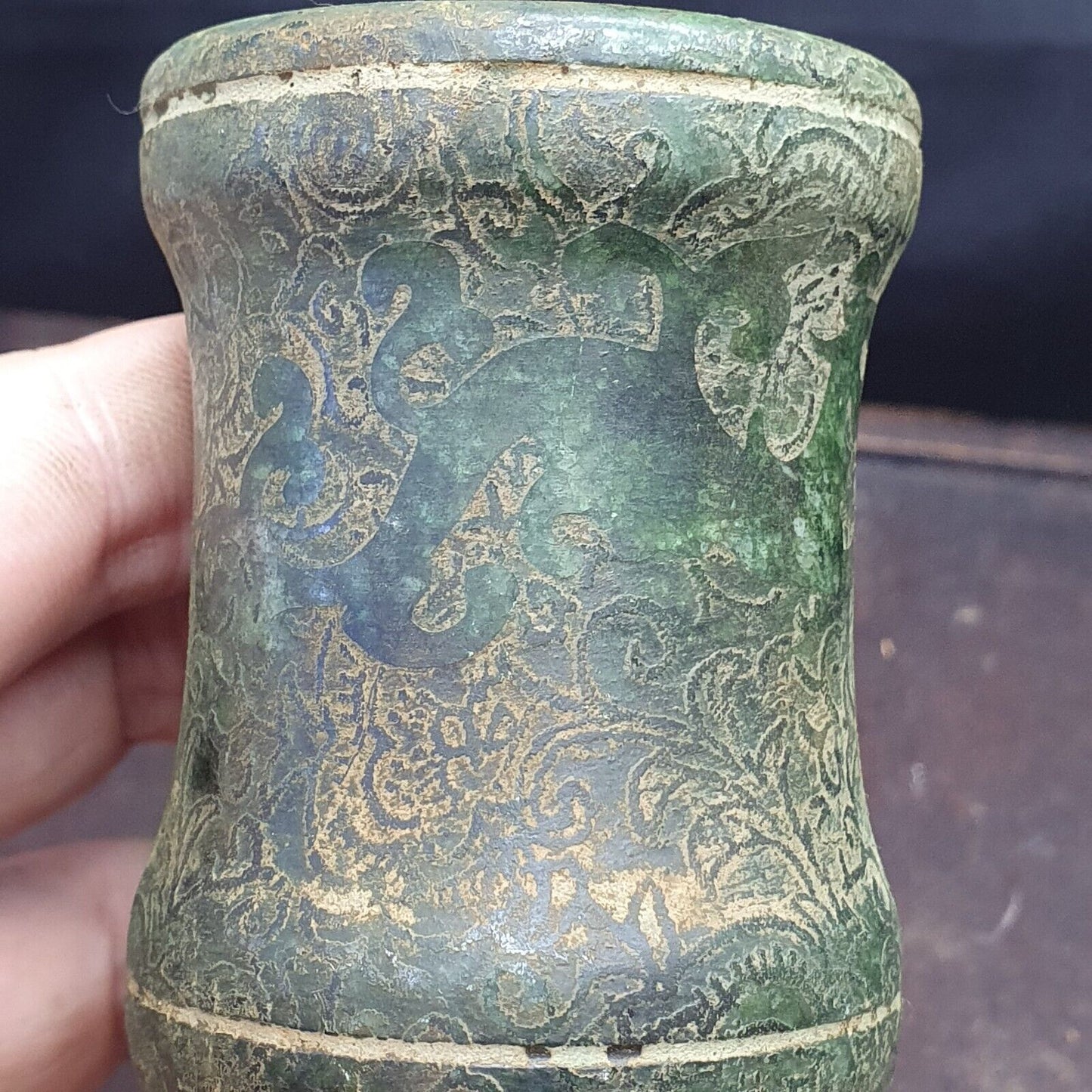 GESCHNITZT MIT DRACHEN-DEKORATION, ALTE CHINESISCHE ANTIKE, JADE-SCHNUPFFLASCHE,