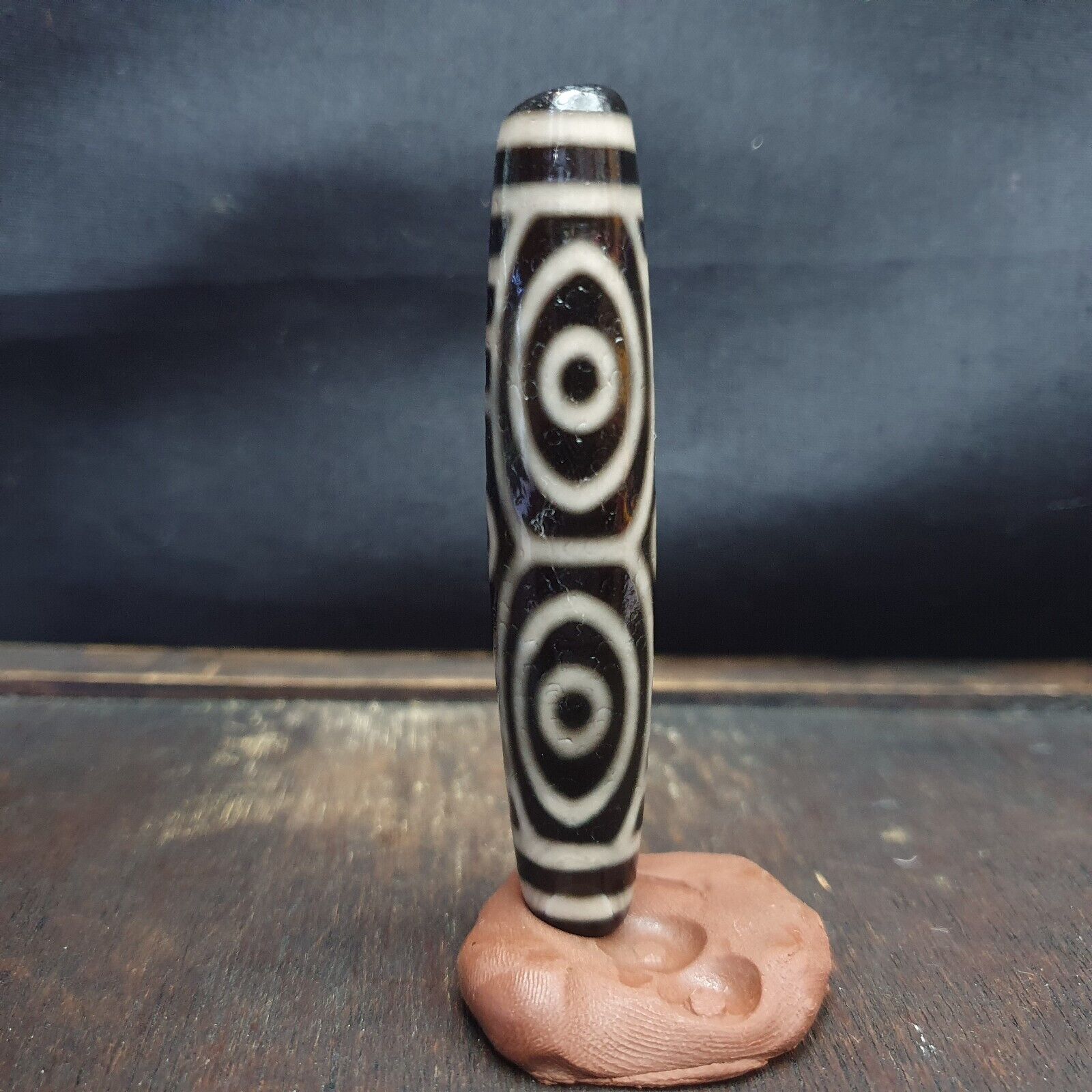 Tibetan 6 eyes dzi bead old amulet pure rare Pattern Tibet SIX eyed gzi pendant