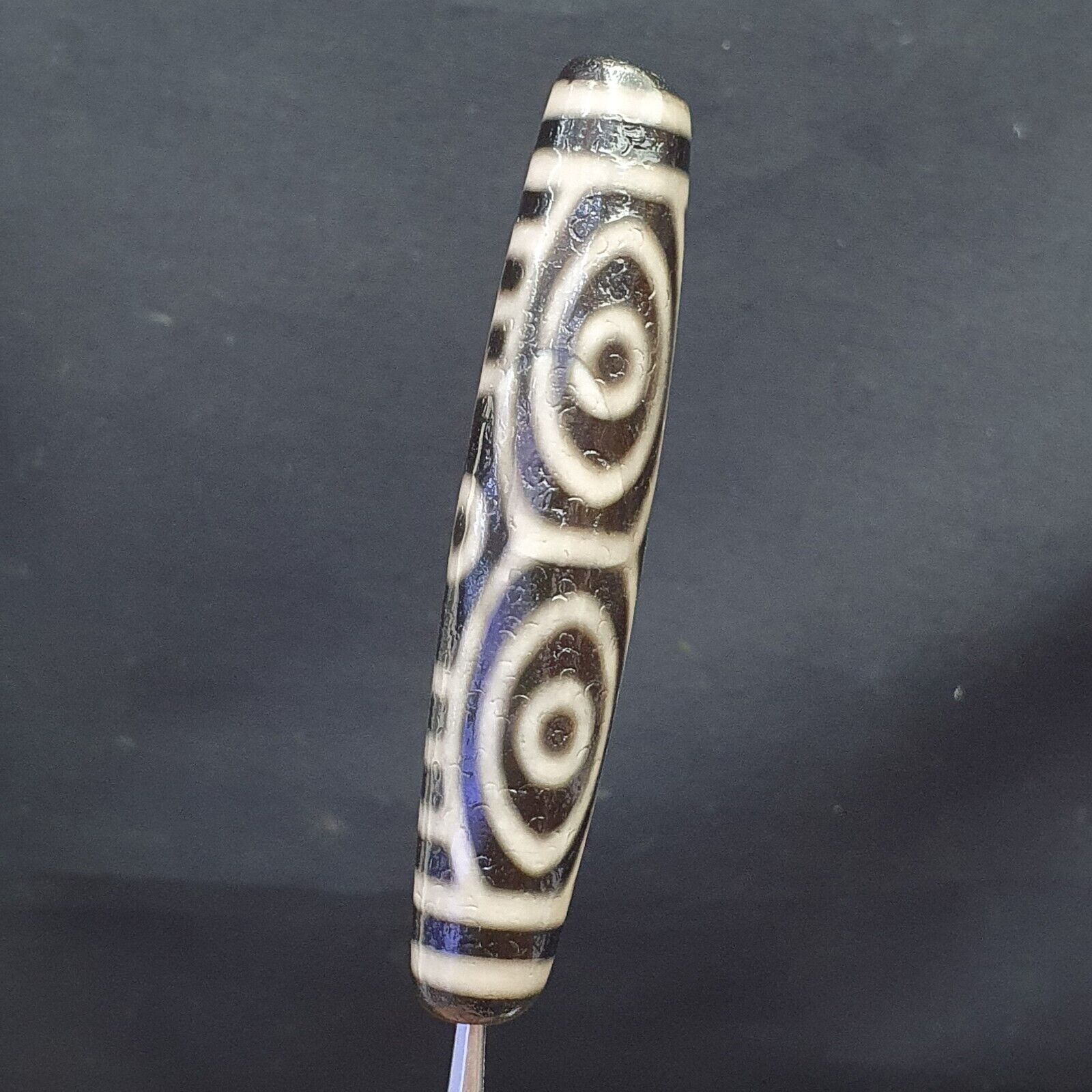 Tibetan 6 eyes dzi bead old amulet pure rare Pattern Tibet SIX eyed gzi pendant
