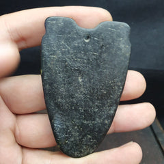 Antique Chinese Black Stone Jade Stone hand carved iron meteorite Stone