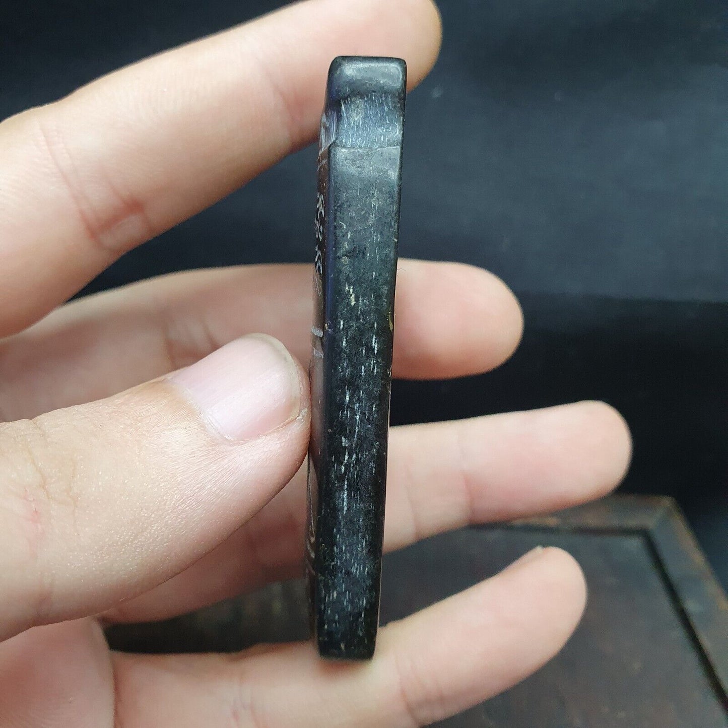 仿古中國黑石玉石手工雕刻鐵隕石